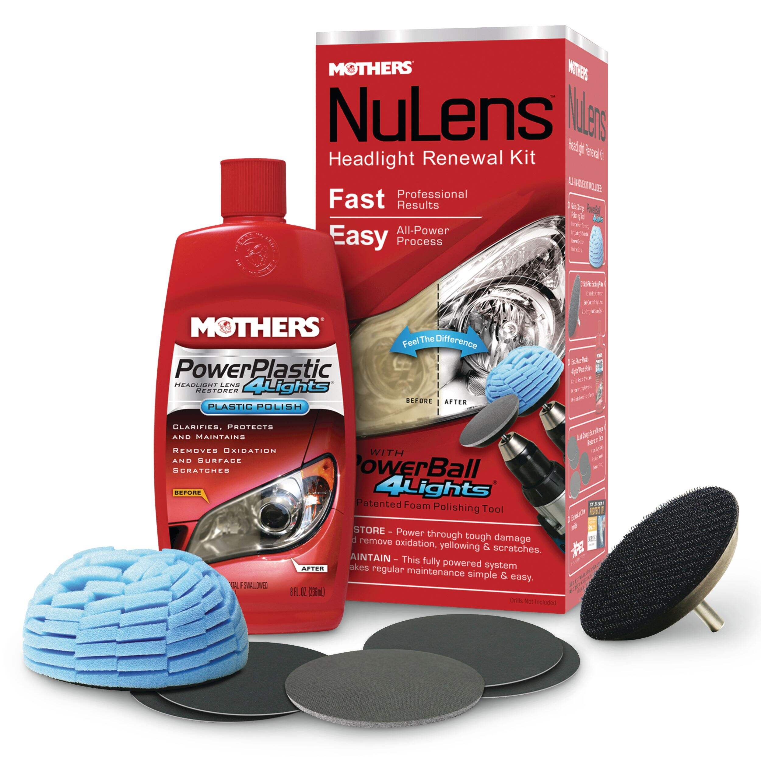 Mothers Car Headlight Restoration Kit, 5-pc Composite_or_Mixed