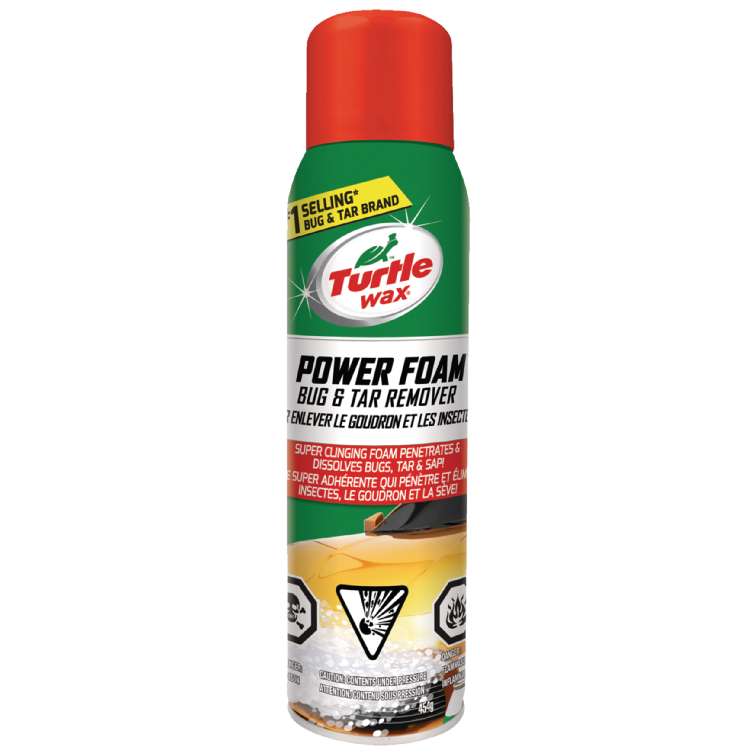 Turtle Wax Power Foam Car Bug & Tar Remover Spray, 454-g Front_Flat