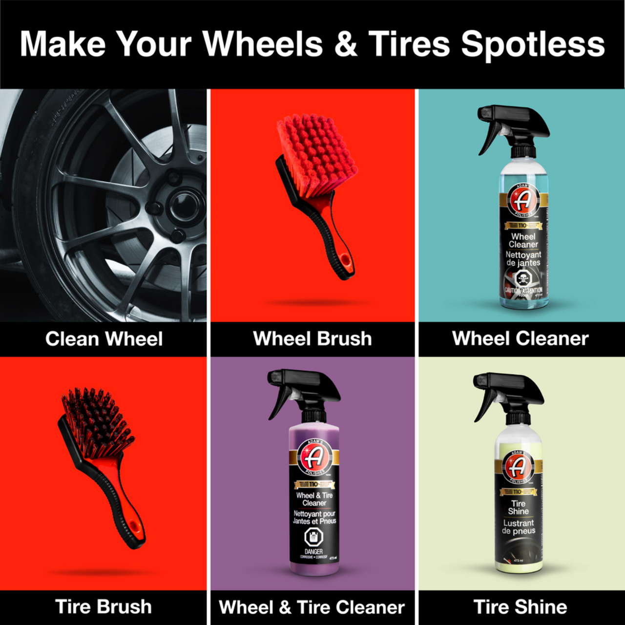 Adam's Polishes Car Wheel & Tire Cleaner Spray, 473-mL