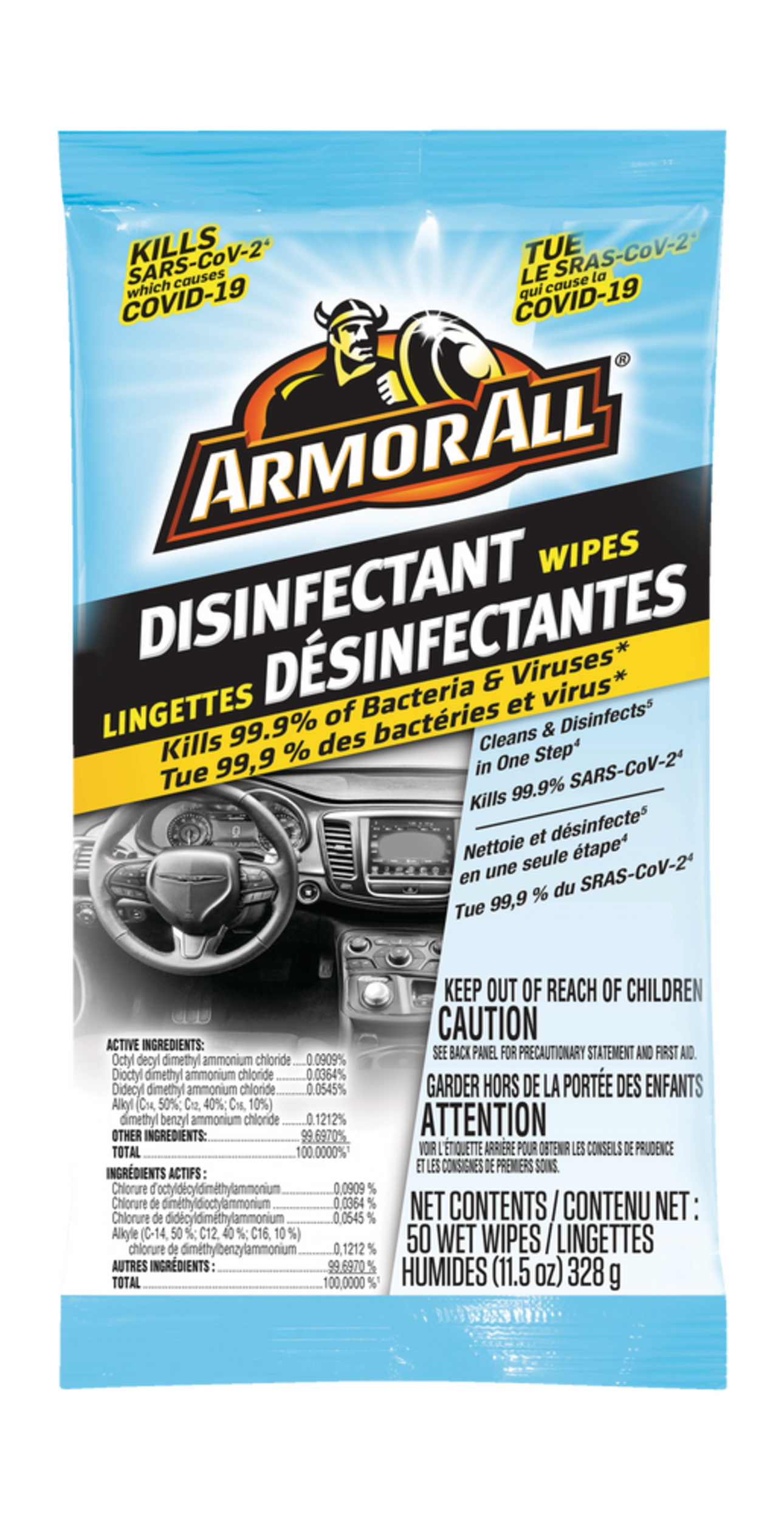 Armor All Disinfectant Wipes, 50-ct Front_Flat
