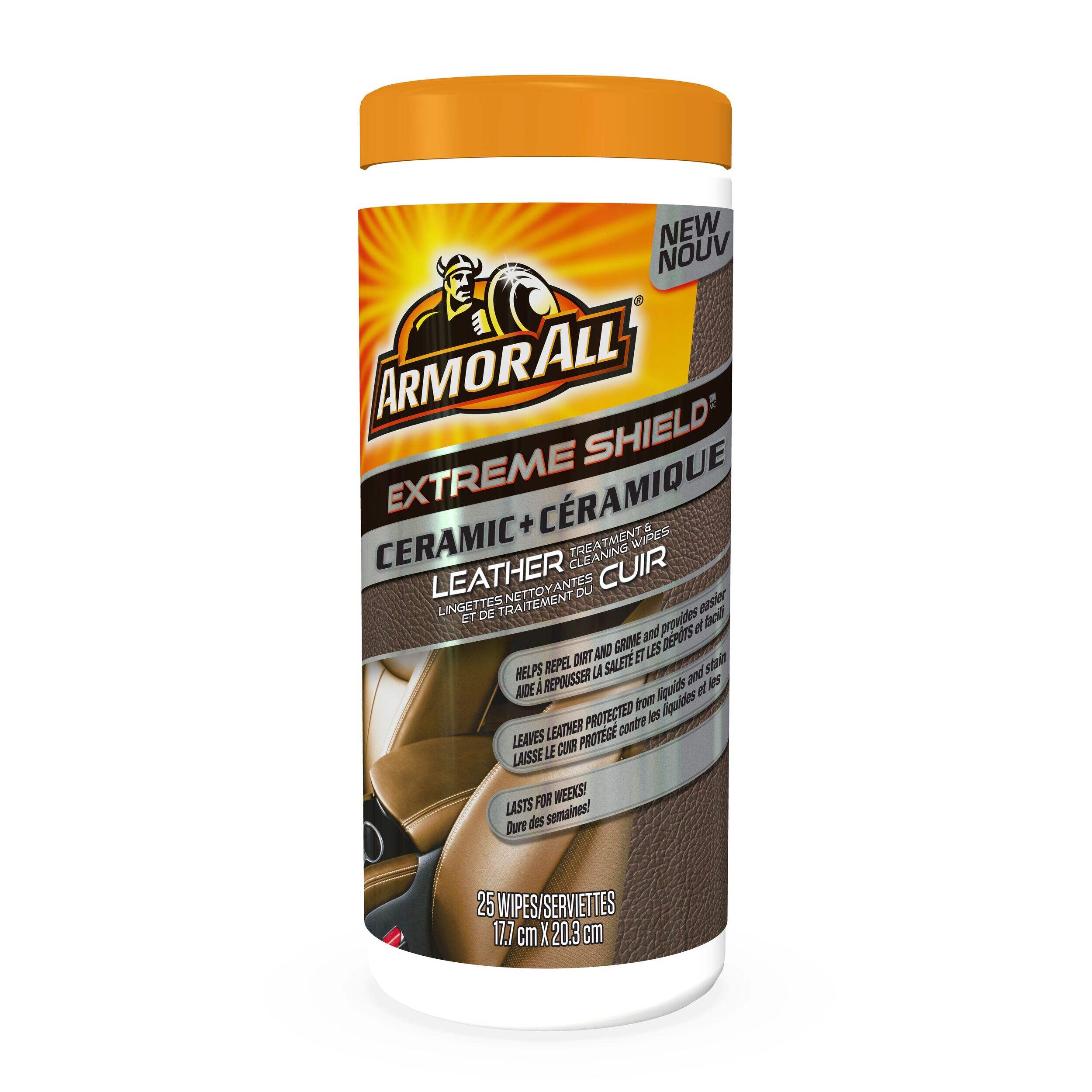 Armor All Extreme Shield™ + Ceramic Leather Treatment & Cleaning Wipes, 25-ct Front_Flat