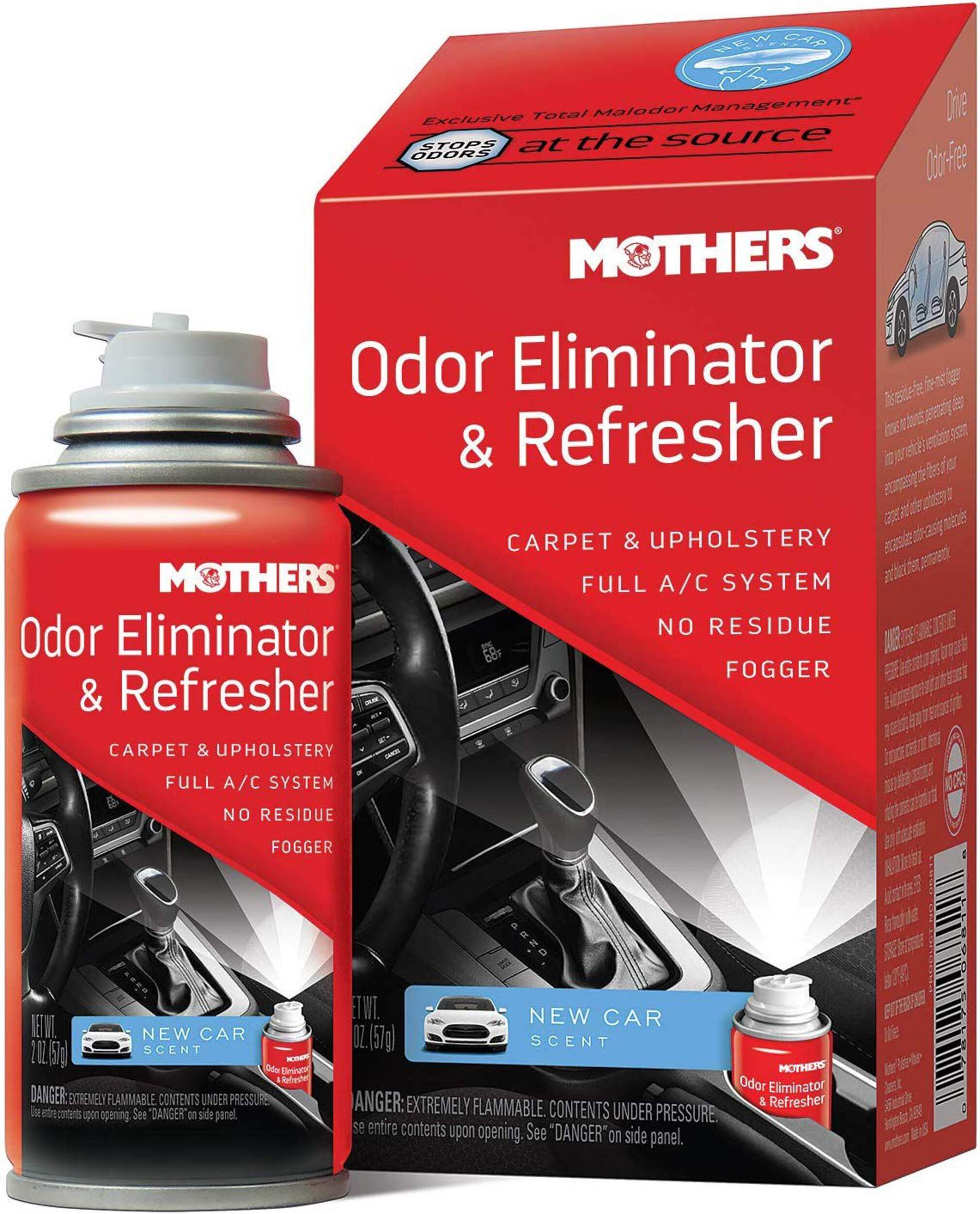 Mothers Carpet & Upholstery Car Odour Eliminator & Refresher Spray, New Car Scent, 57-g Composite_or_Mixed