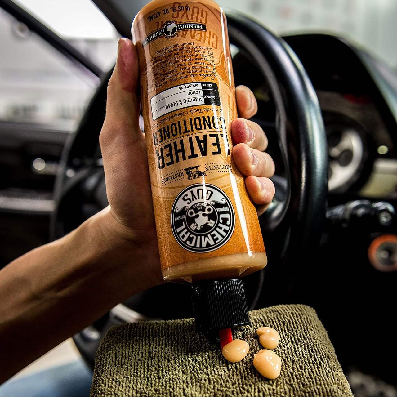 Chemical Guys Car Leather Conditioner, Natural Leather Scent, 473