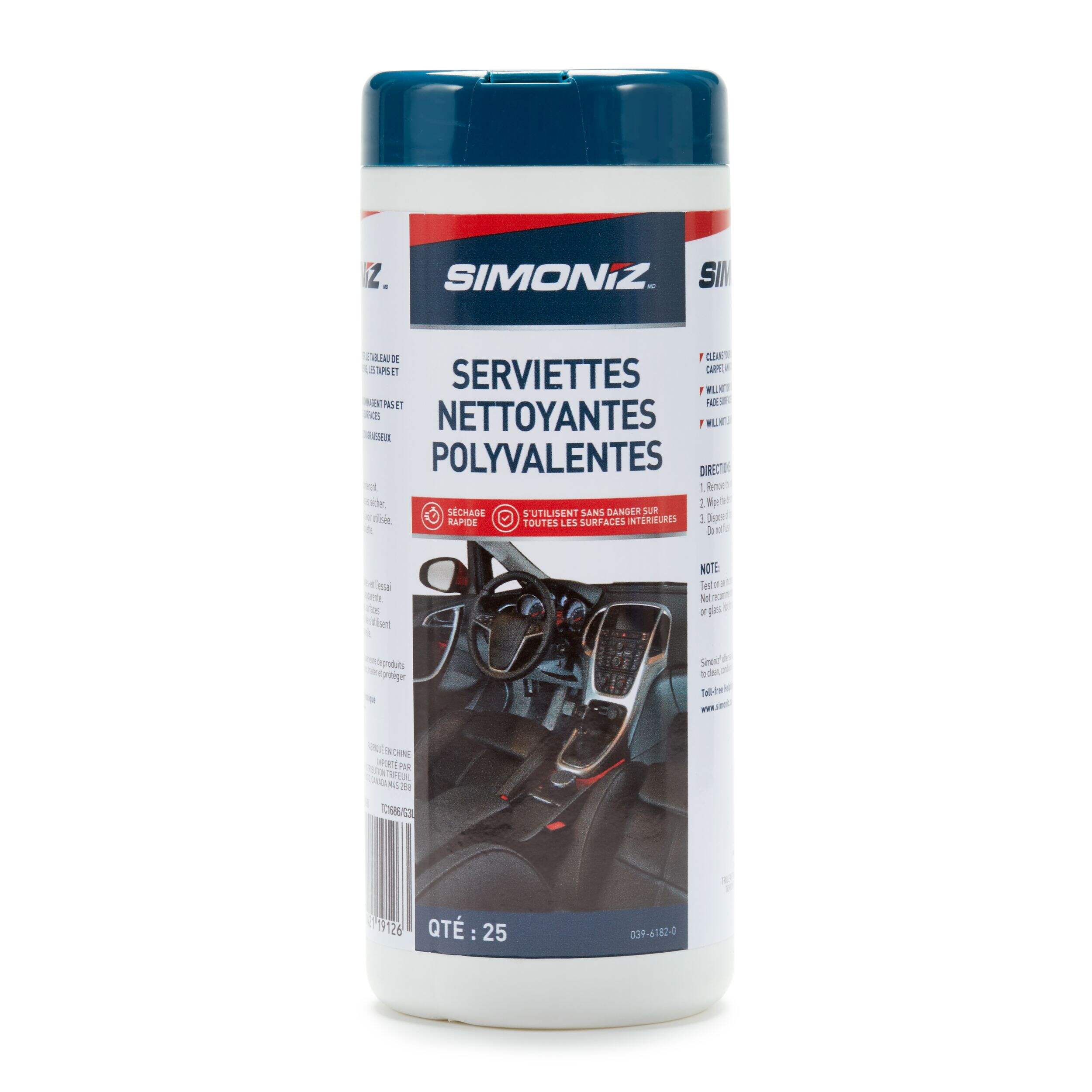Lingettes nettoyantes polyvalentes SIMONIZ, paq. 25 Front_Flat
