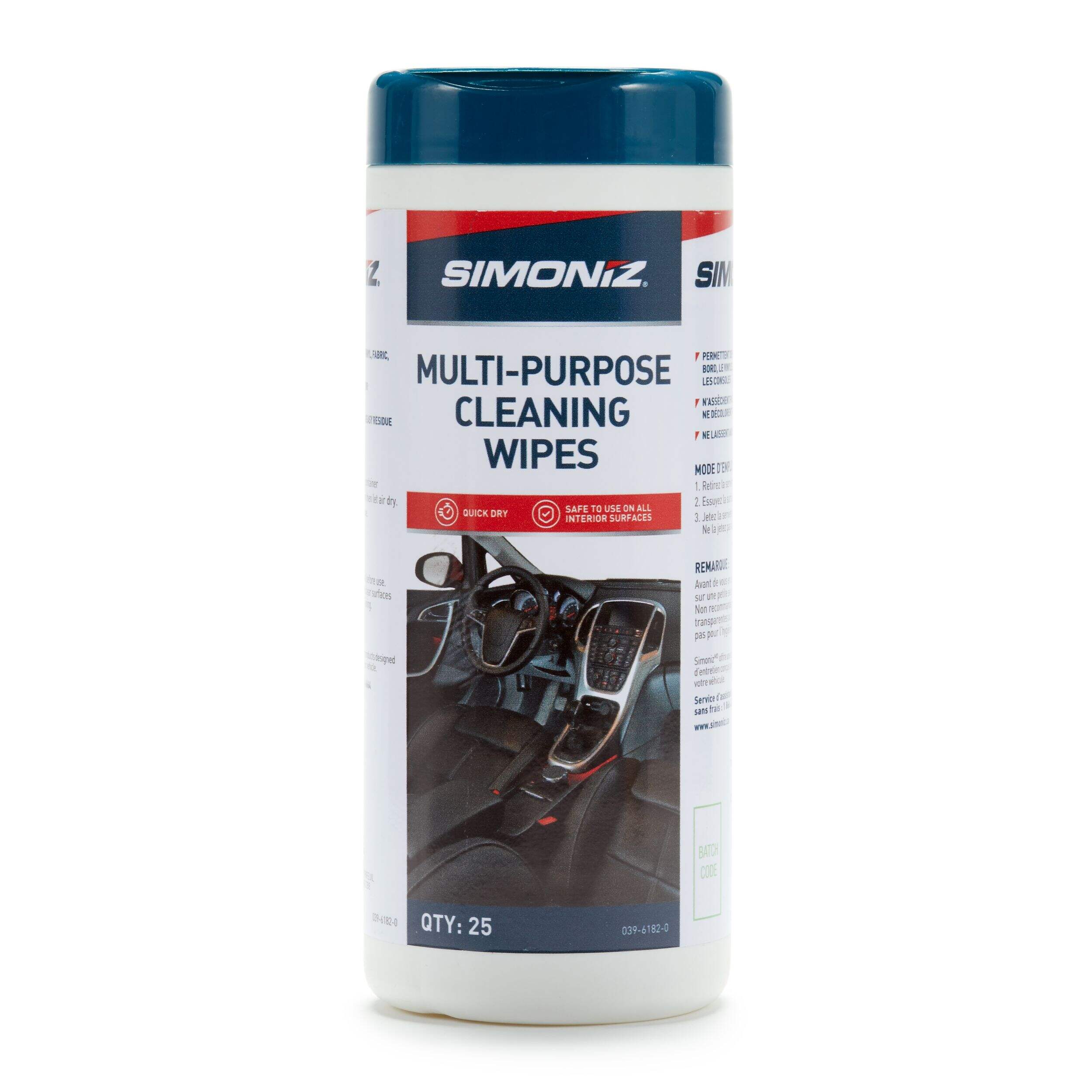 SIMONIZ Multi-Purpose Car Cleaning Wipes, 25-pk Front_Flat