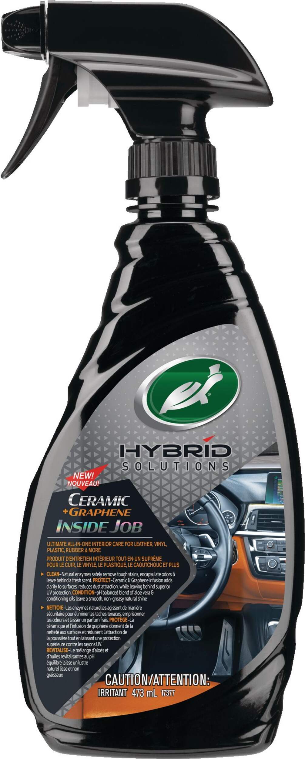 Turtle Wax Hybrid Solutions Ceramic & Graphene Inside Job for Auto Interior, 591-mL Front_Flat