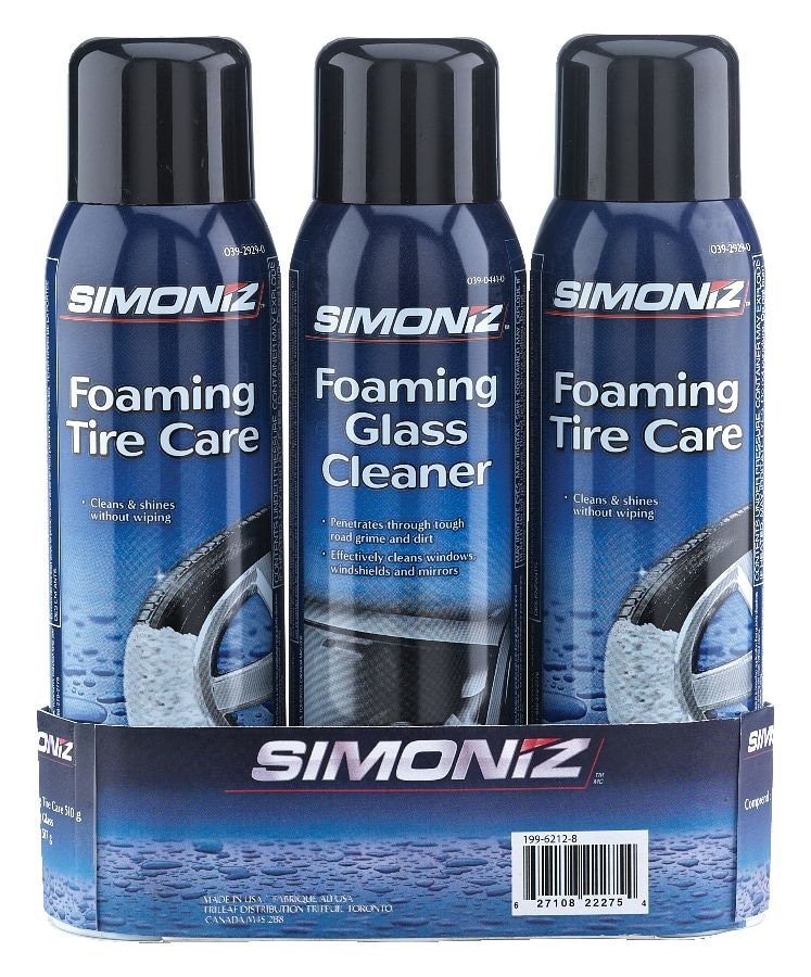 SIMONIZ Foaming Car Tire & Glass Care/Cleaner Value Pack, 3pc