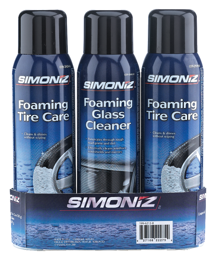 SIMONIZ Foaming Car Tire & Glass Care/Cleaner Value Pack, 3pc