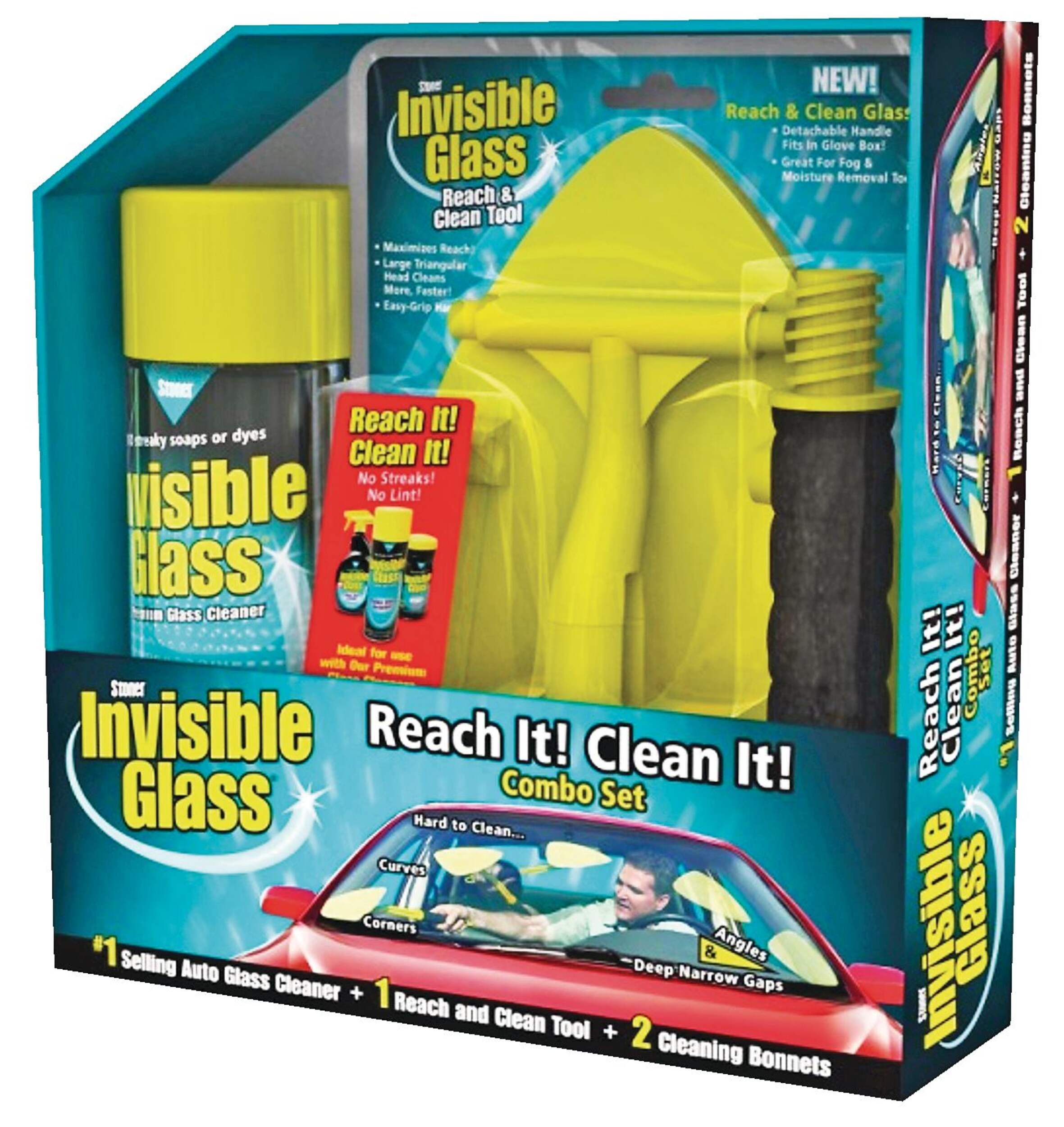 Stoner Invisible Glass Reach & Clean Car Windshield Cleaner, Bonus Pack, 4-pc Front_Angled_Left