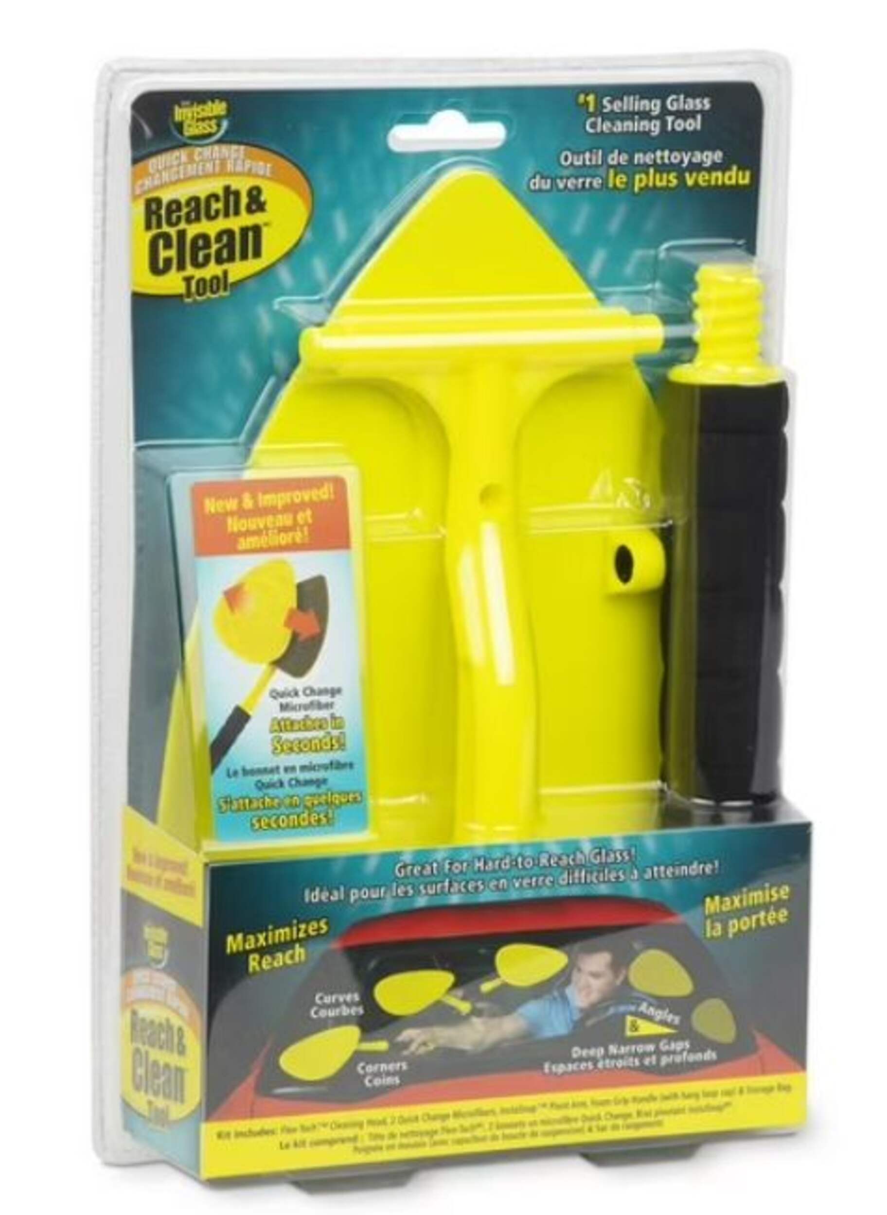 Invisible Glass Reach & Clean Tool with Accessories Front_Angled_Right