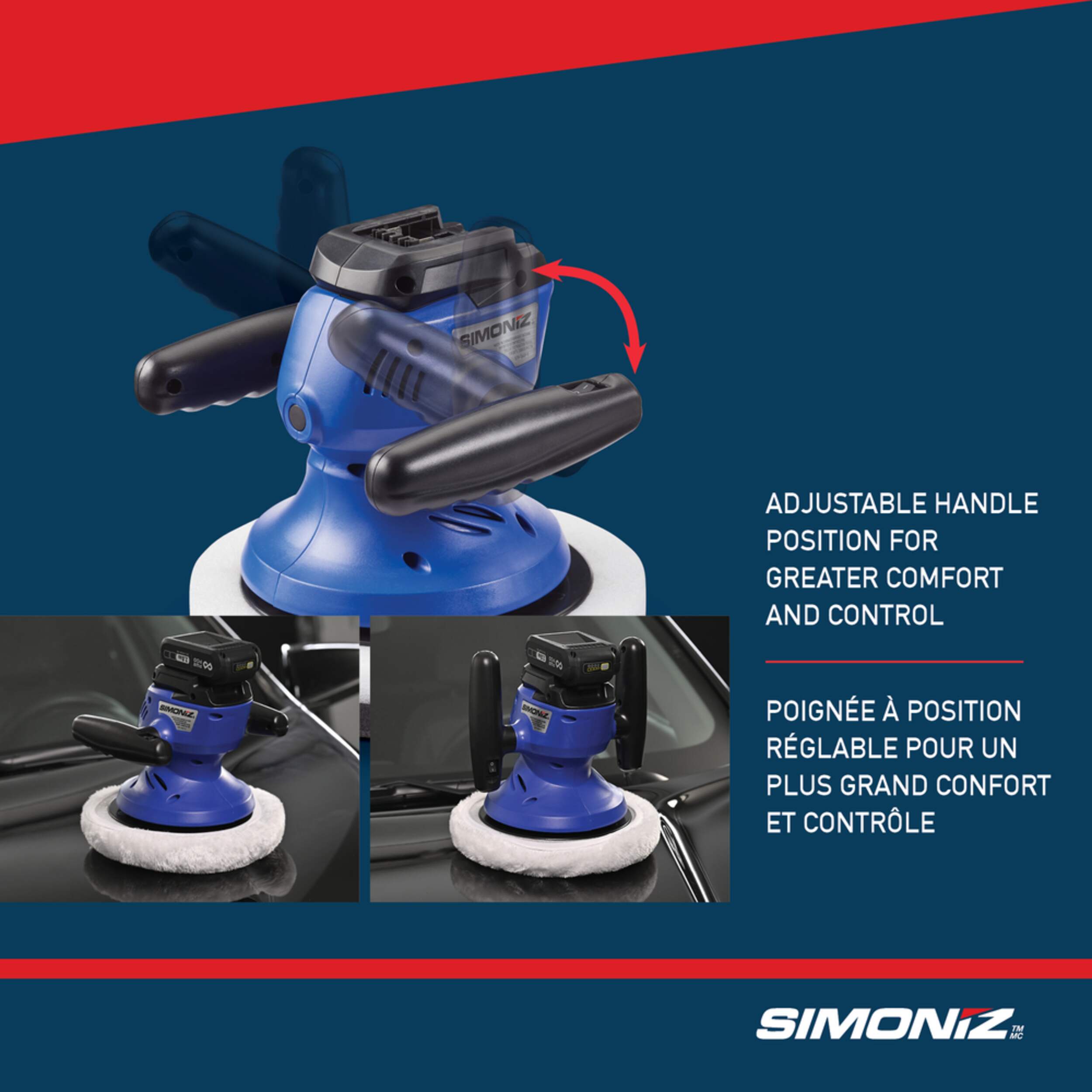 SIMONIZ 20V Cordless Random Orbital (Dual Action) Adjustable Polisher