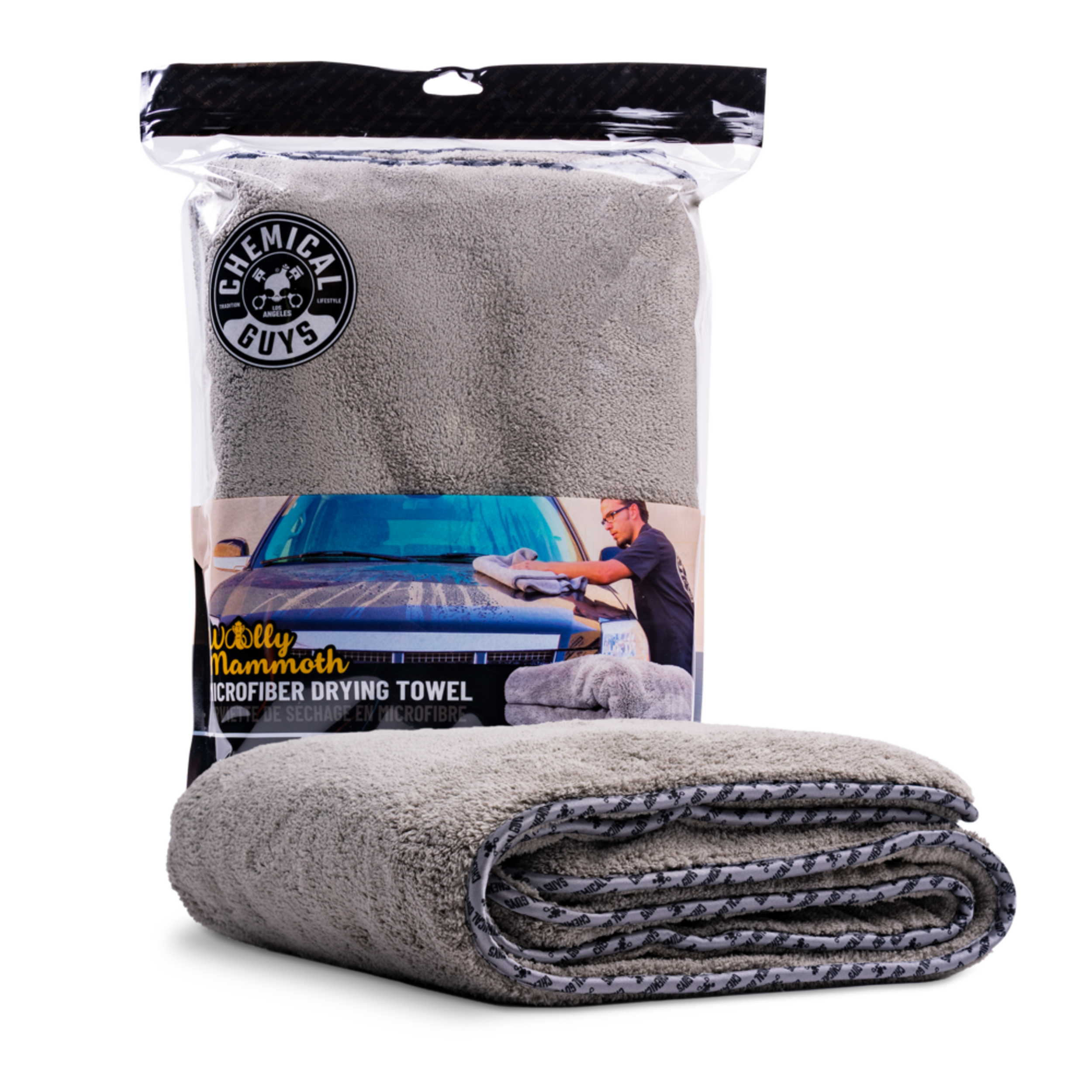 Serviette de séchage en microfibre Wooly Mammoth de Chemical Guys, 36 x 25 po, gris Composite_or_Mixed