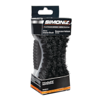 SIMONIZ Platinum Strong Bristles Comfort Grip Interior Brush for Carpet & Upholstery, Black & Grey, 1-pc Front_Angled_Right
