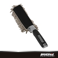 SIMONIZ Platinum Multi-Sided Brush Head Comfort Grip Wheel Cleaning Brush, Black & Grey, 1-pc Back_Angled_Left