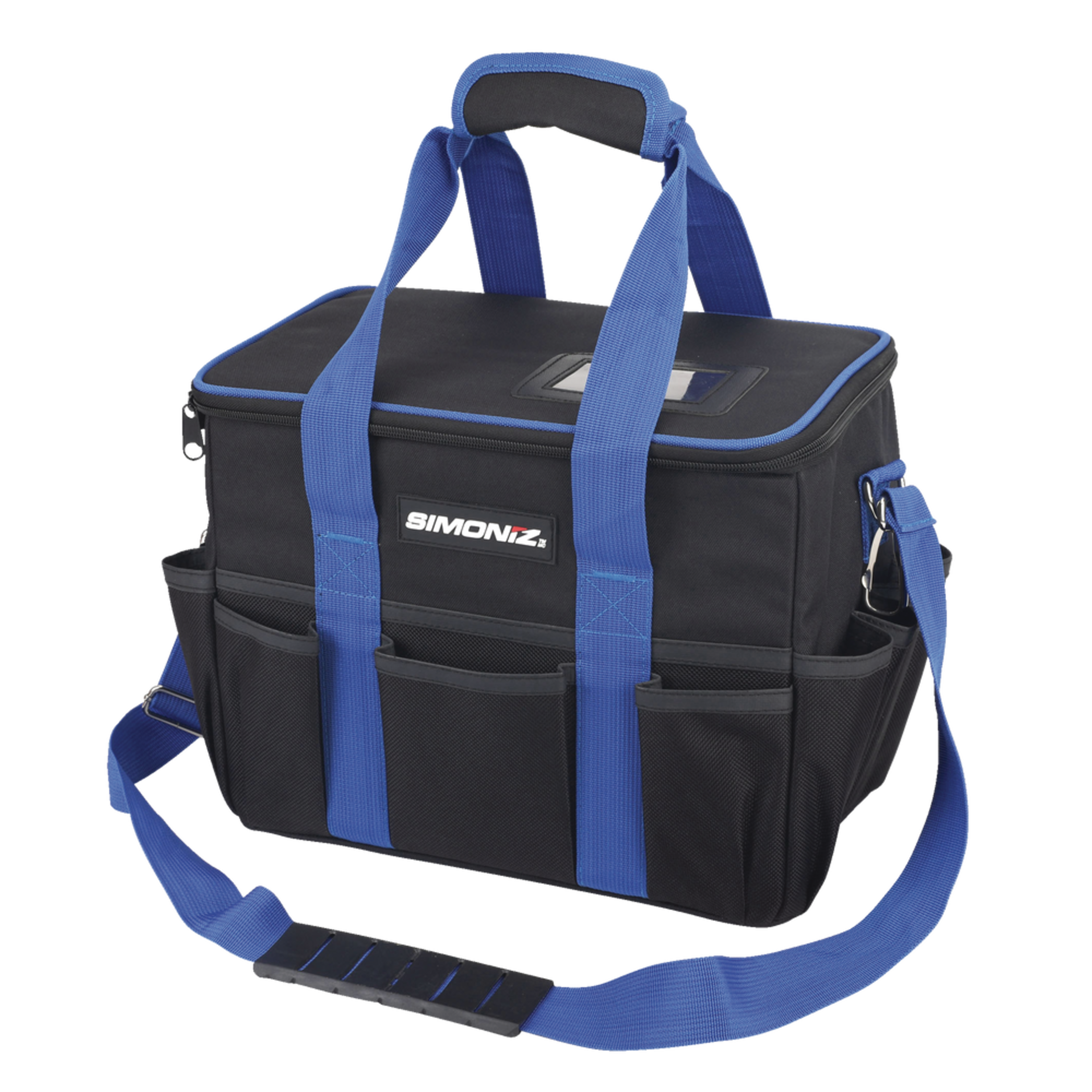 Simoniz  Foldable Cleaning Caddy Bag with 2 Dividers, Black Front_Three_Fourths_Angled_Left