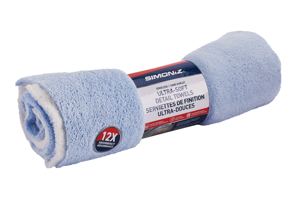 SIMONIZ Fleece Edgeless UltraSoft Detail Towels, 14 x 14in, Multi