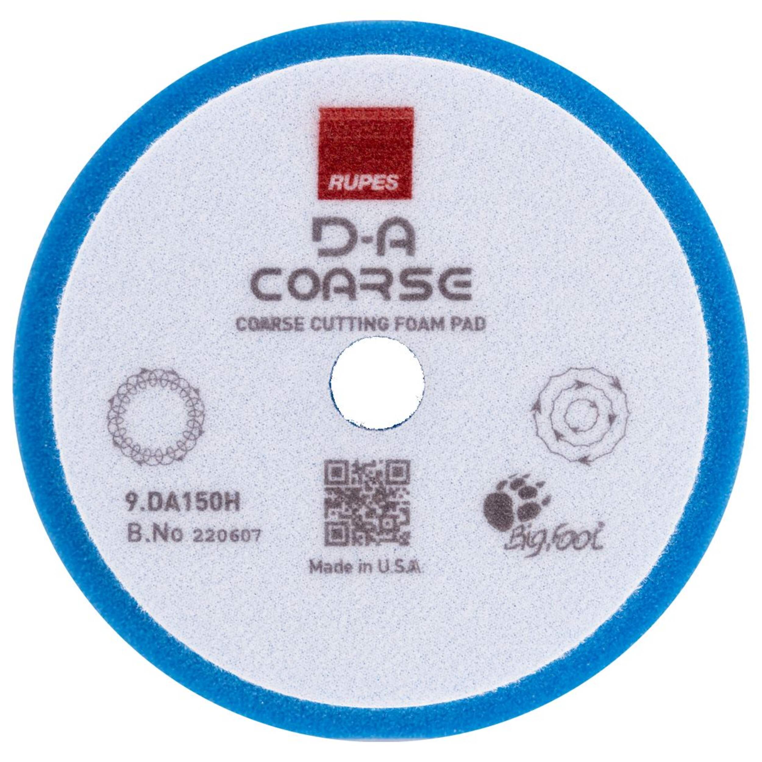 Rupes D-A COARSE High Performance Cutting Foam Pad, Blue Front_Flat