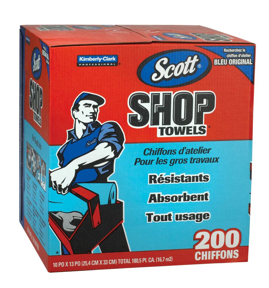 Scott Kimberly-Clark 75190 Shop Towels Blue 10 x 12 