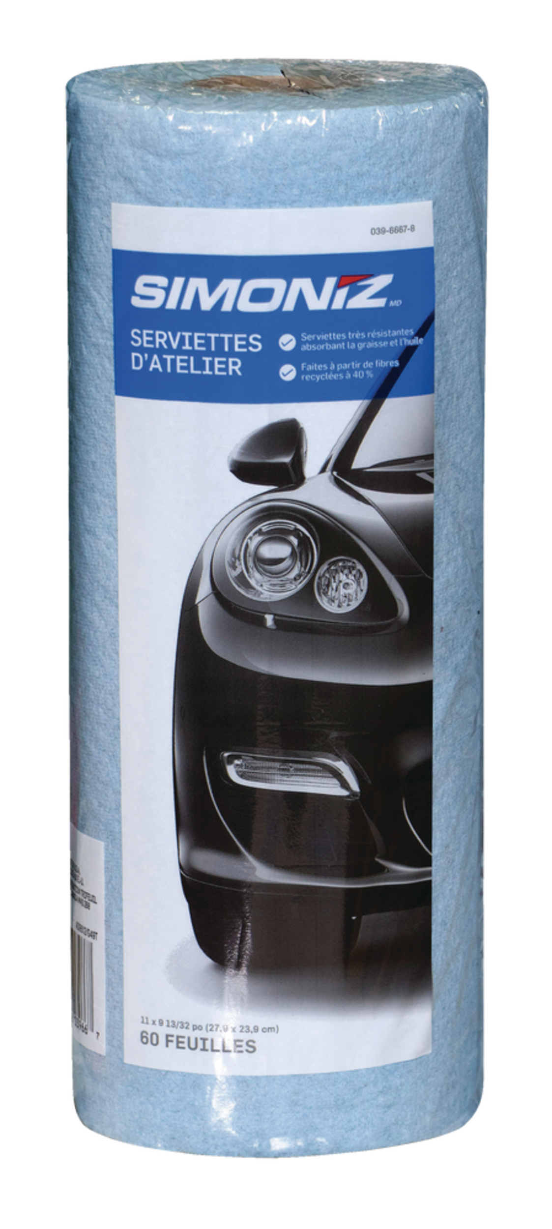 Essuie-tout d'atelier SIMONIZ, bleu, paq. 55 Front_Flat