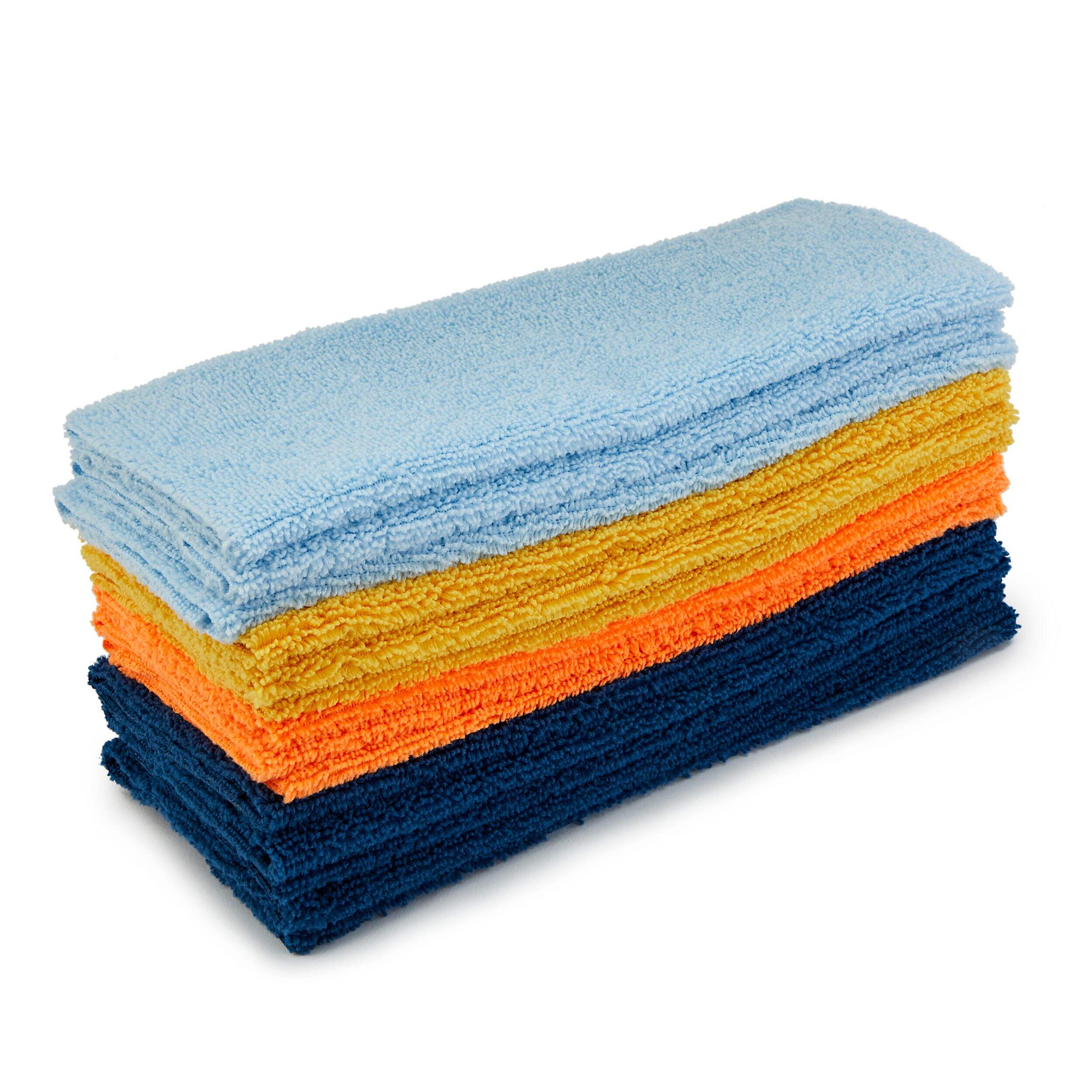 SIMONIZ Multi-Purpose Edgeless Towels, 13-3/4 x 13-3/4-in, Multi-colour, 14-pk Front_Angled_Right