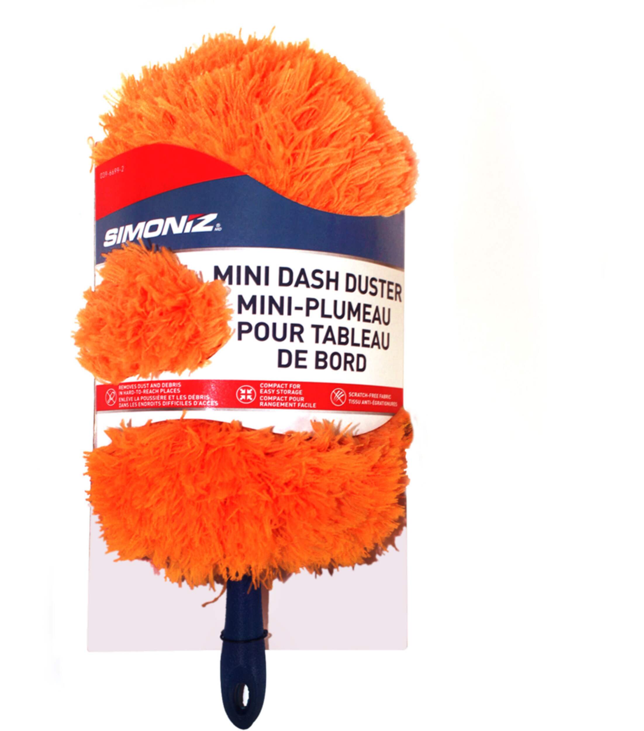 SIMONIZ Mini Car Dash Duster, Orange, 1-pc Front_Flat