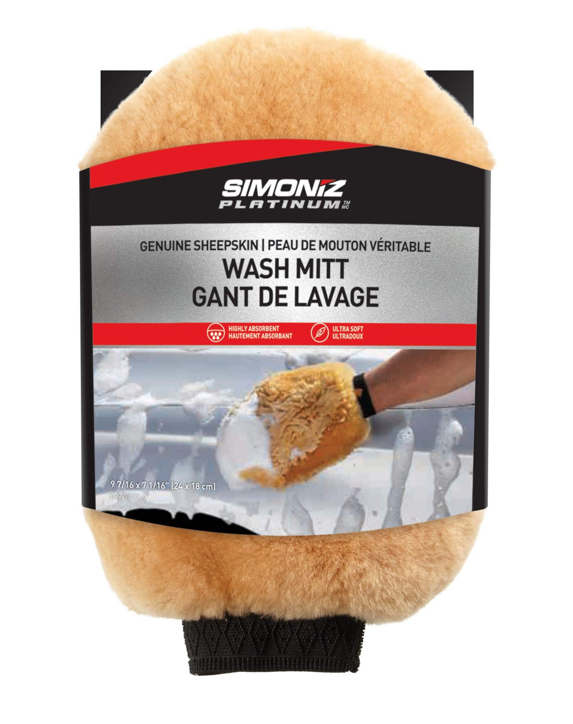 SIMONIZ Genuine Sheepskin Wash Mitt, 1-pc Front_Flat