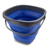 SIMONIZ Square Portable Multi-Purpose Foldable/Folding Water Collapsible Bucket, Blue, 10-L Front_Angled_Left