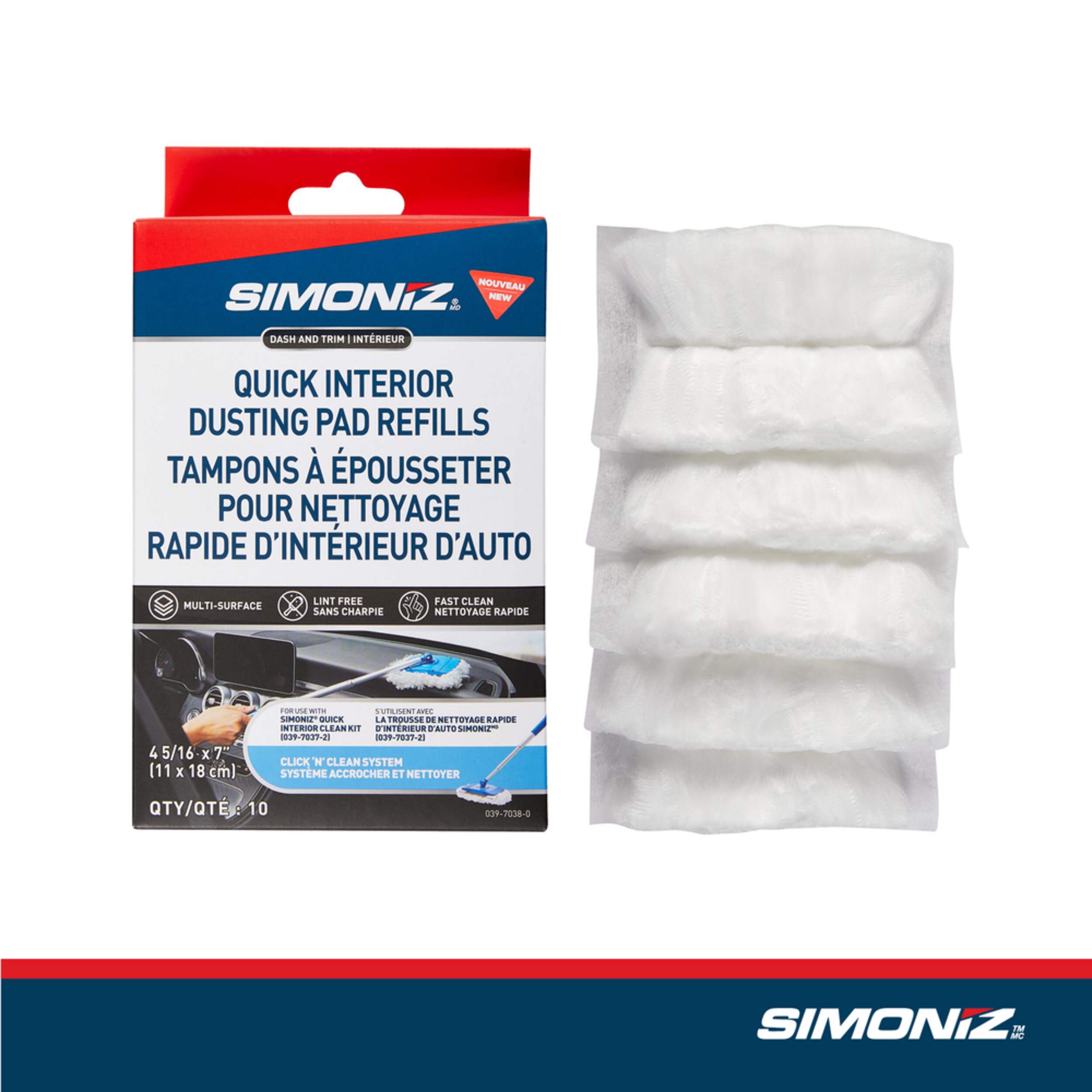 SIMONIZ Dash & Trim Duster Refill, Duster Pad, Duster Cleaning, Quick Auto MultiPurpose