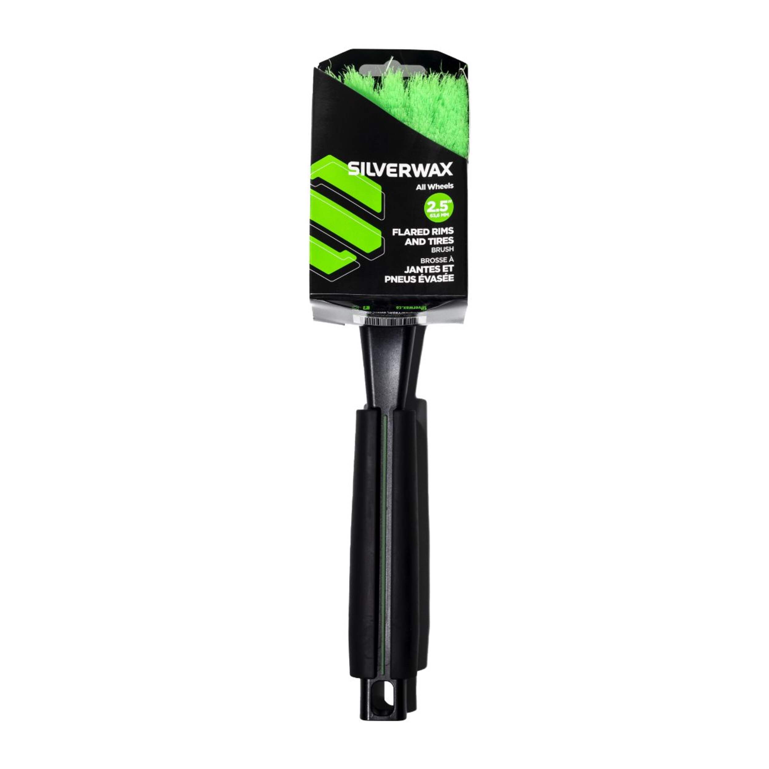 Silverwax Rims & Wheel Brush, Straight Handle, Nylon Bristles Front_Flat