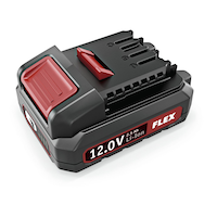 FLEX AP12.0/2.5-US 12V 2.5AhLi-Ion Battery Front_Three_Fourths_Angled_Left