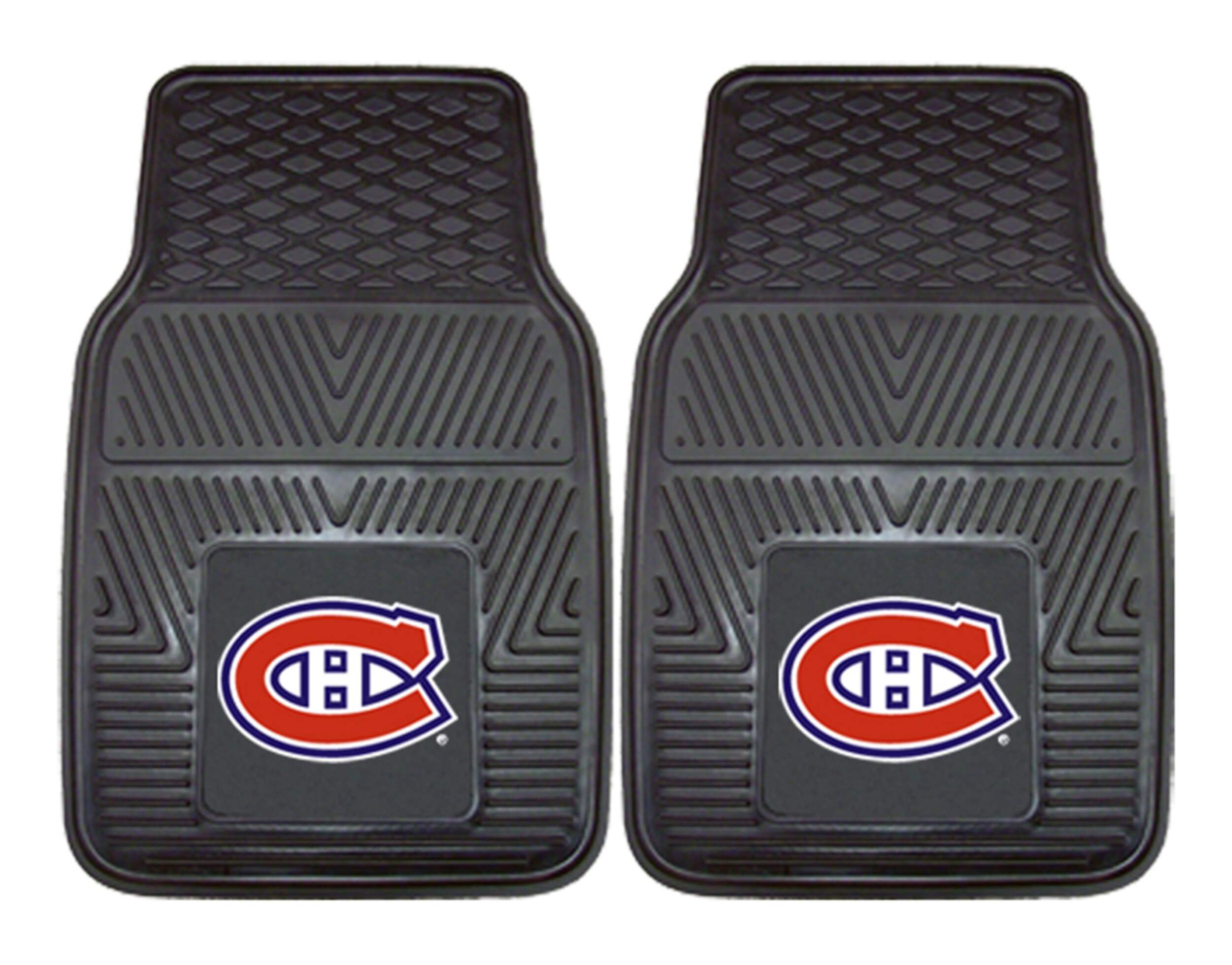 Fan Mats NHL Montreal Canadiens Car Mat Set, Black, 2-pk Overhead_Flat