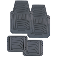 Natural Rubber Floor Mat, Black, 4-pc Overhead_Flat