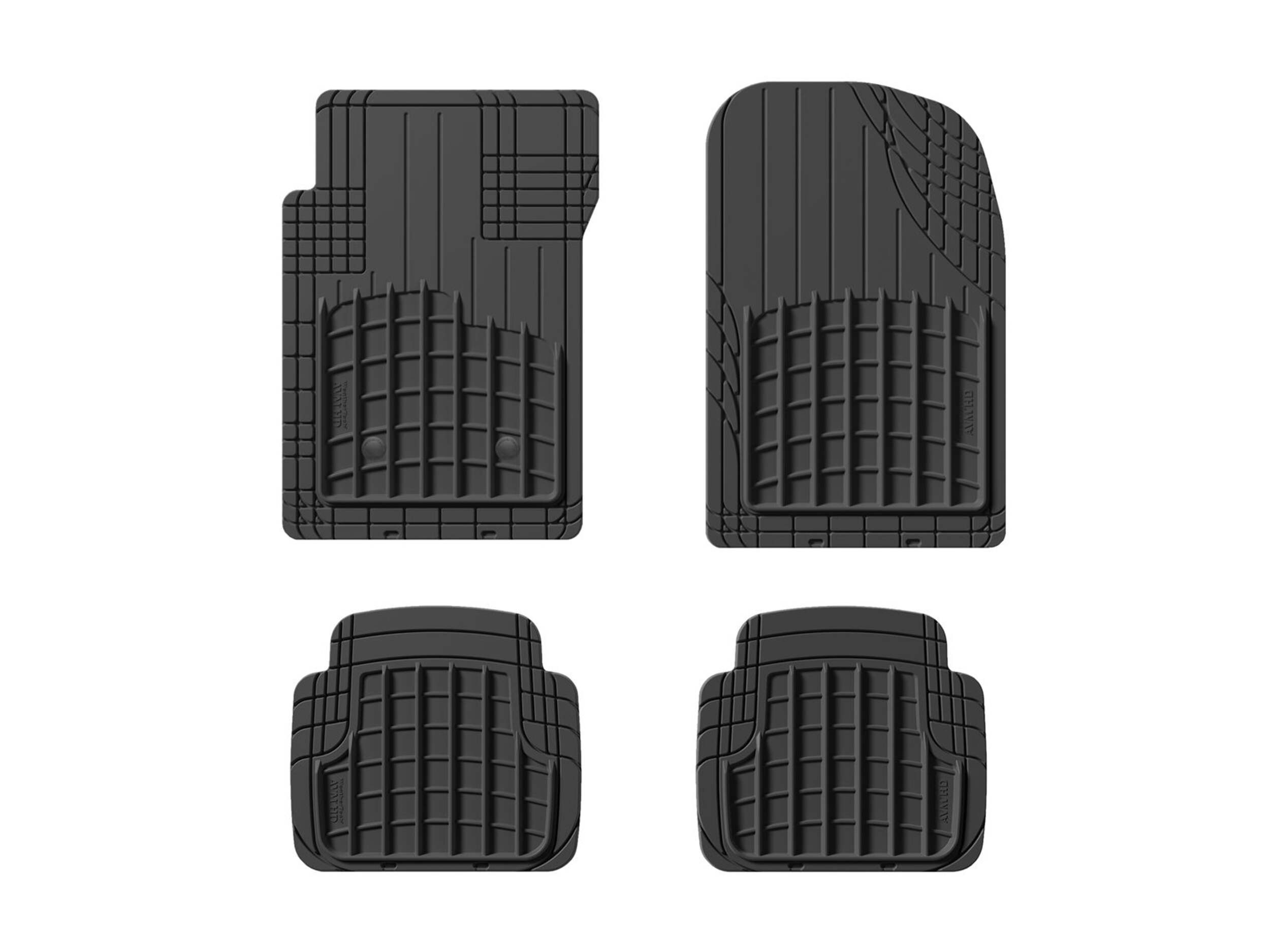 WeatherTech AVM Trim-To-Fit Floor Mat, Black, 4-pk Overhead_Flat