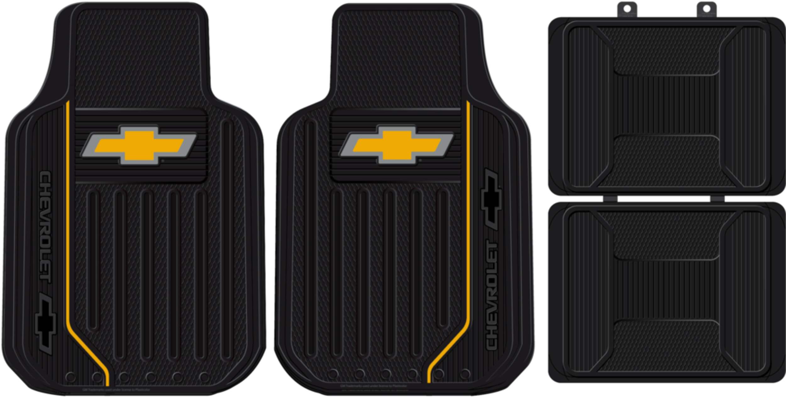 Chevrolet Licensed Elite Floor Mats, 4-pc Overhead_Flat