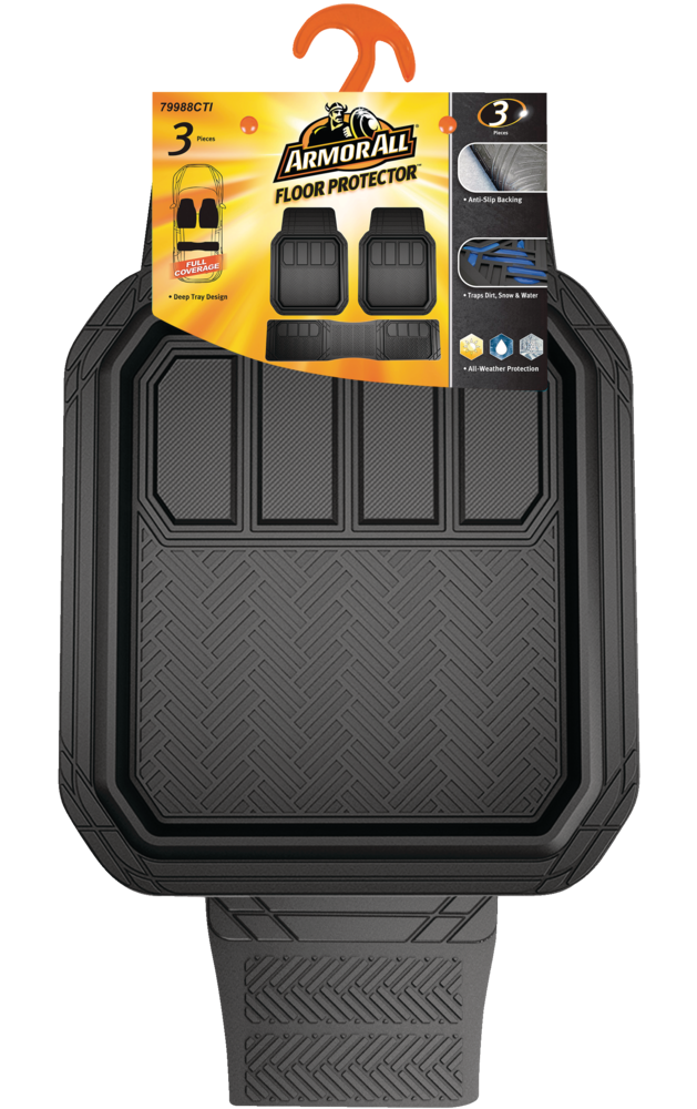 Armor All Deep Tray Car Floor Mats, Black, 3pk Canadian Tire