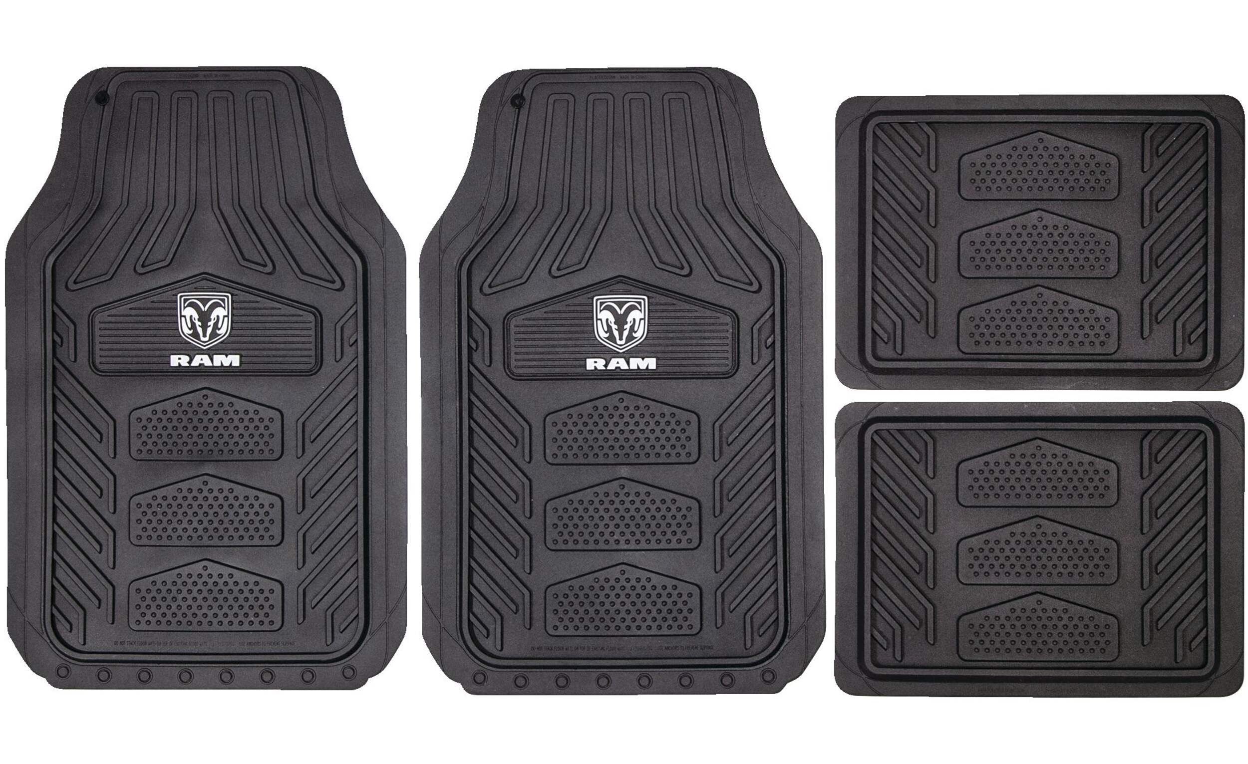 RAM WeatherPro Floor Mat Set, Black & Grey, 4-pk Overhead_Flat