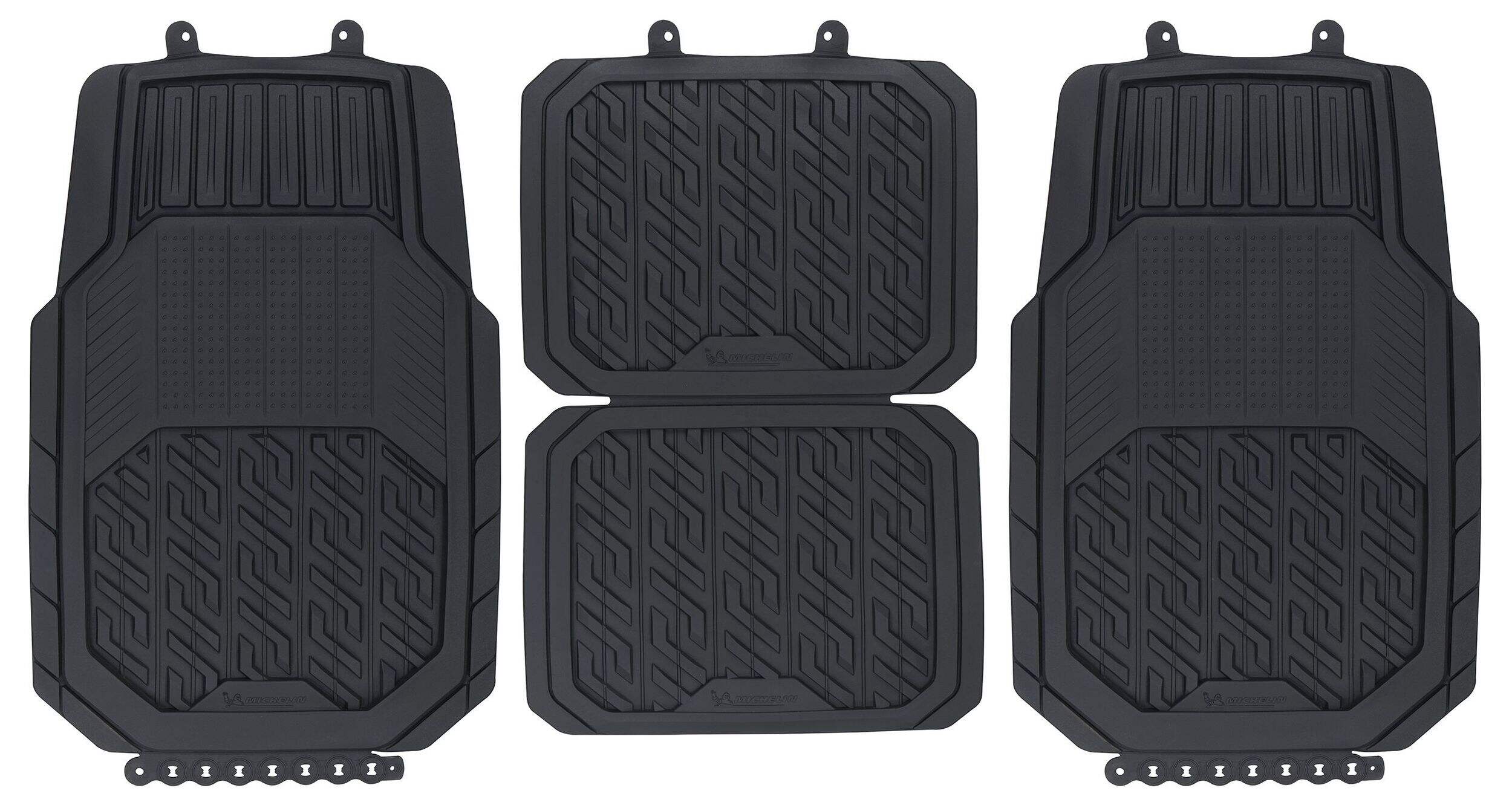 Michelin Year Round Rubber Protection Mats, Black, 4-pk Overhead_Flat