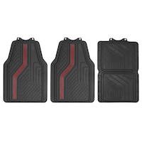 MotoMaster Two-Tone All-Season Floor Mat, Red, 4-pc Overhead_Flat