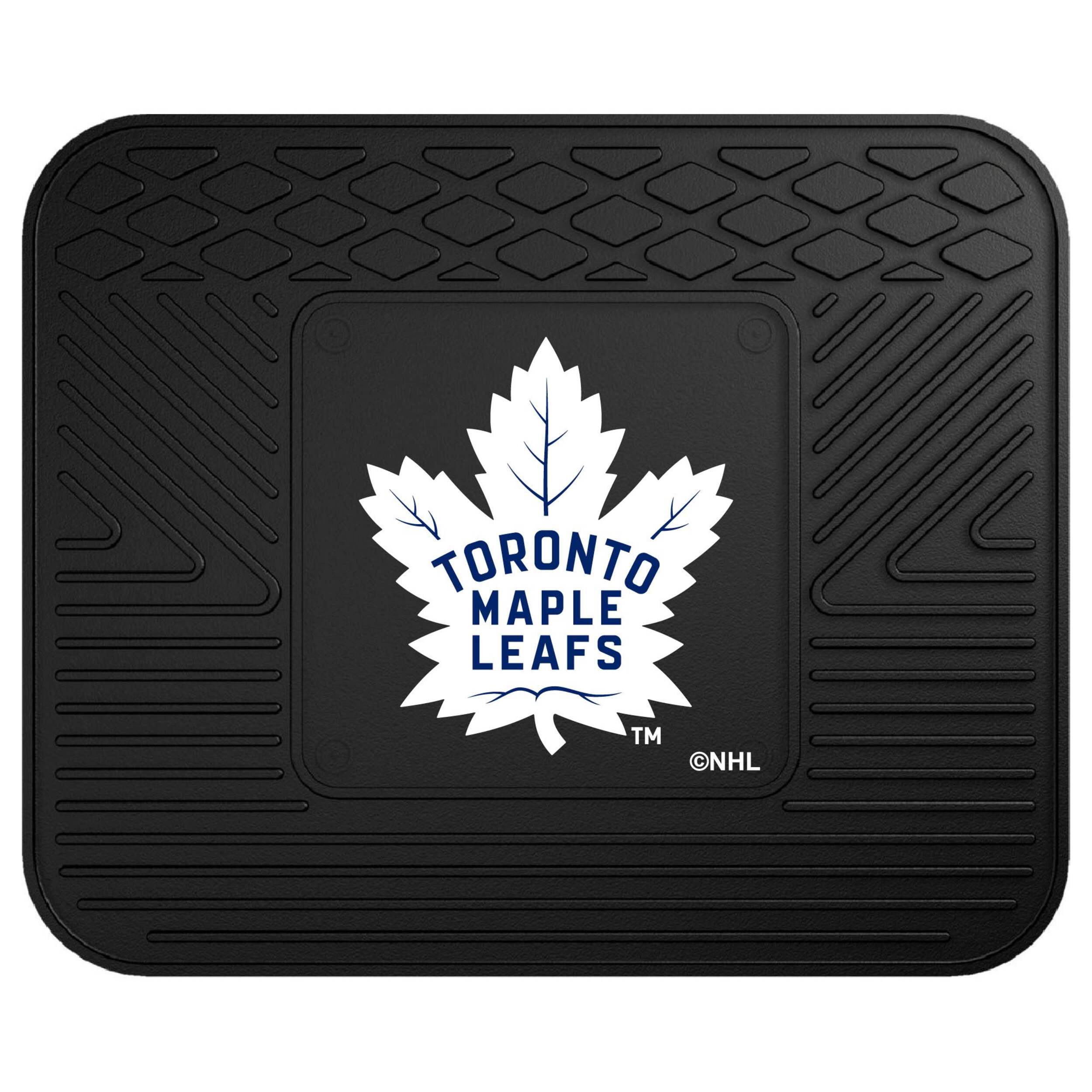 Tapis utilitaire des Maple Leafs de Toronto de la LNH, noir, 1 pce Overhead_Flat