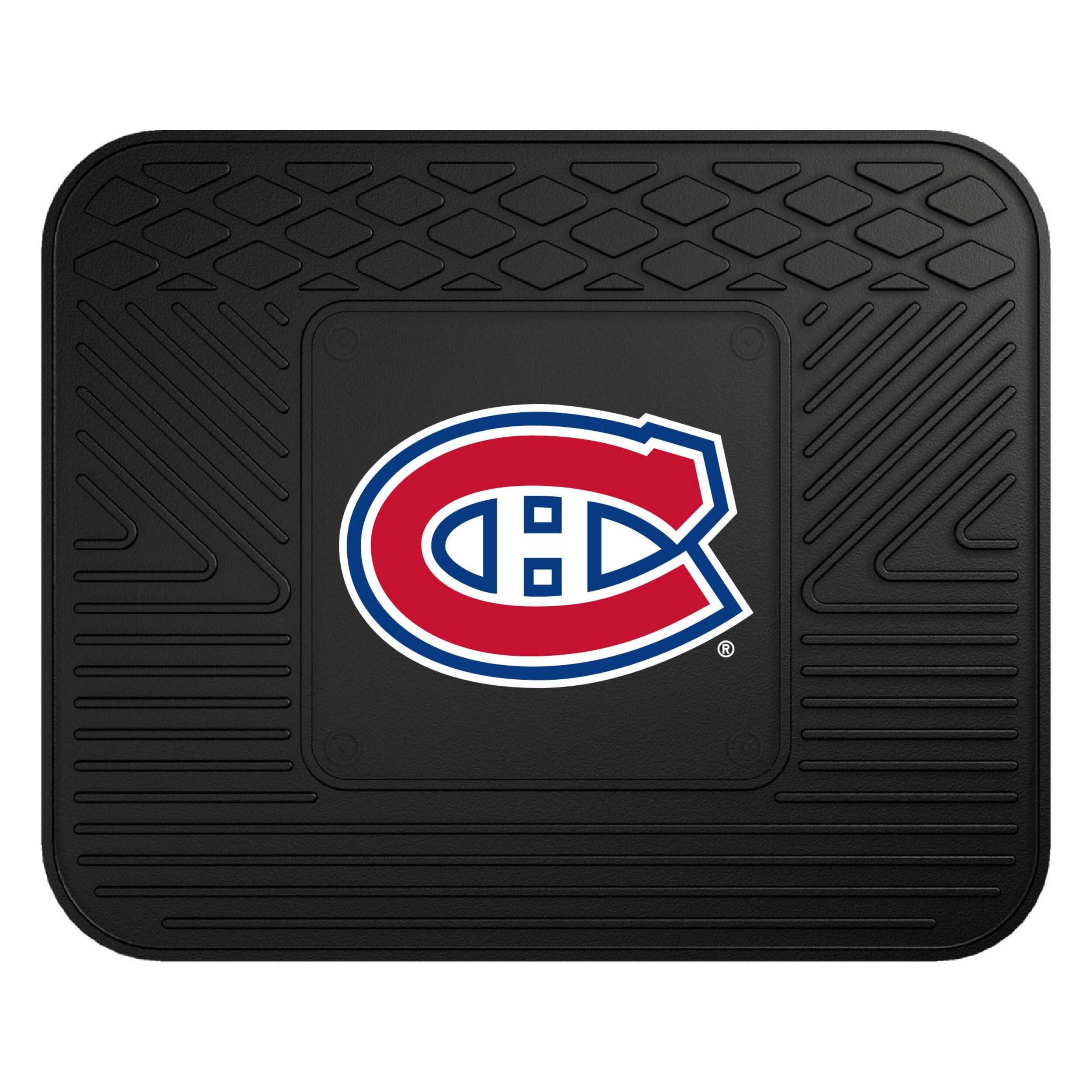 Fan Mats NHL Montreal Canadiens Utility Mat, Black, 1-pc Overhead_Flat