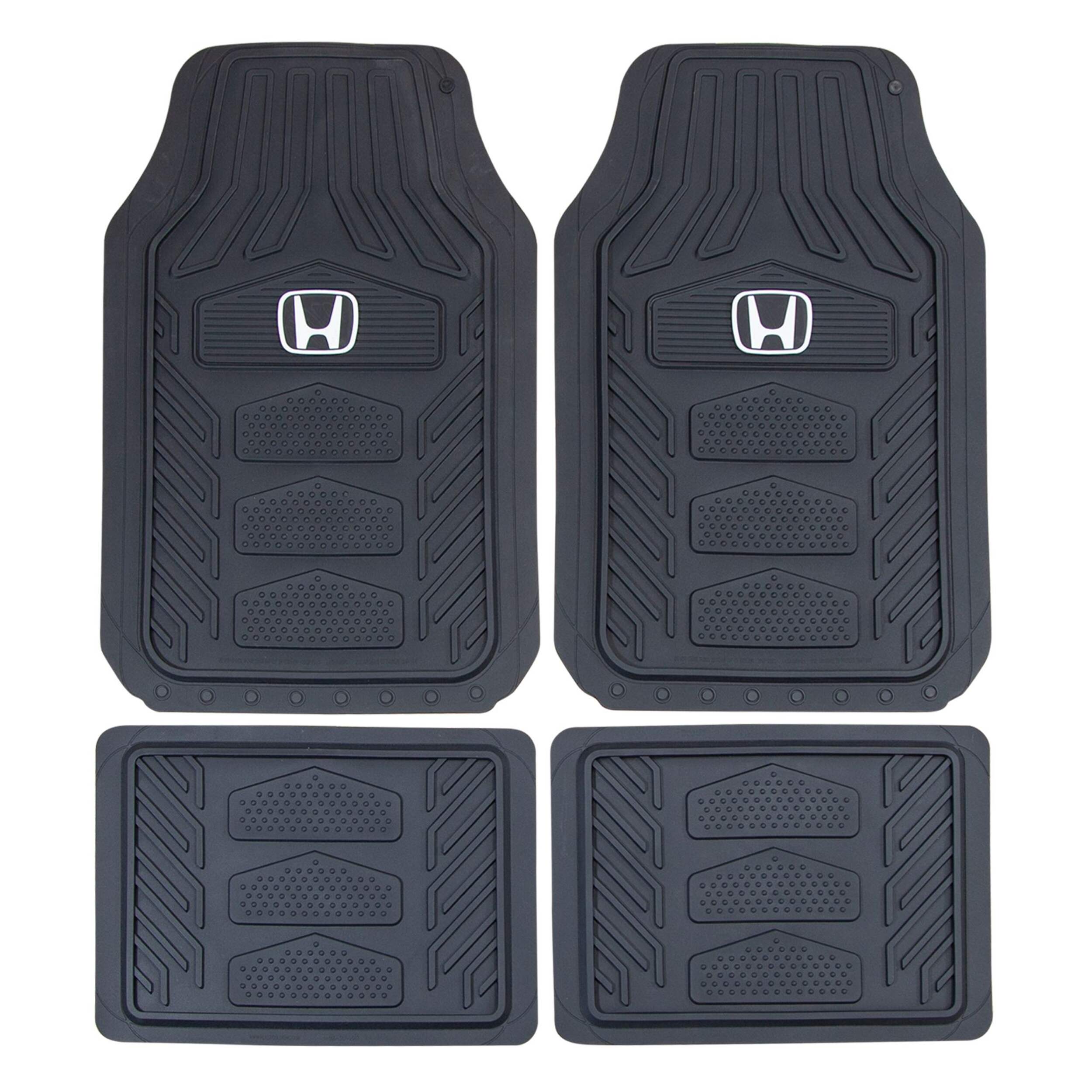 Honda WeatherPro Floor Mat, Black, 4-pk Overhead_Flat