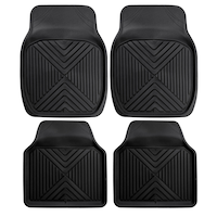 Tapis d'auto en caoutchouc à plateau profond AutoTrends, noir, paq. 4 Front_Three_Fourths_Angled_Left