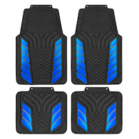 Tapis d'auto Apex Sport AutoTrends, bleu et noir, paq. 4 Overhead_Flat