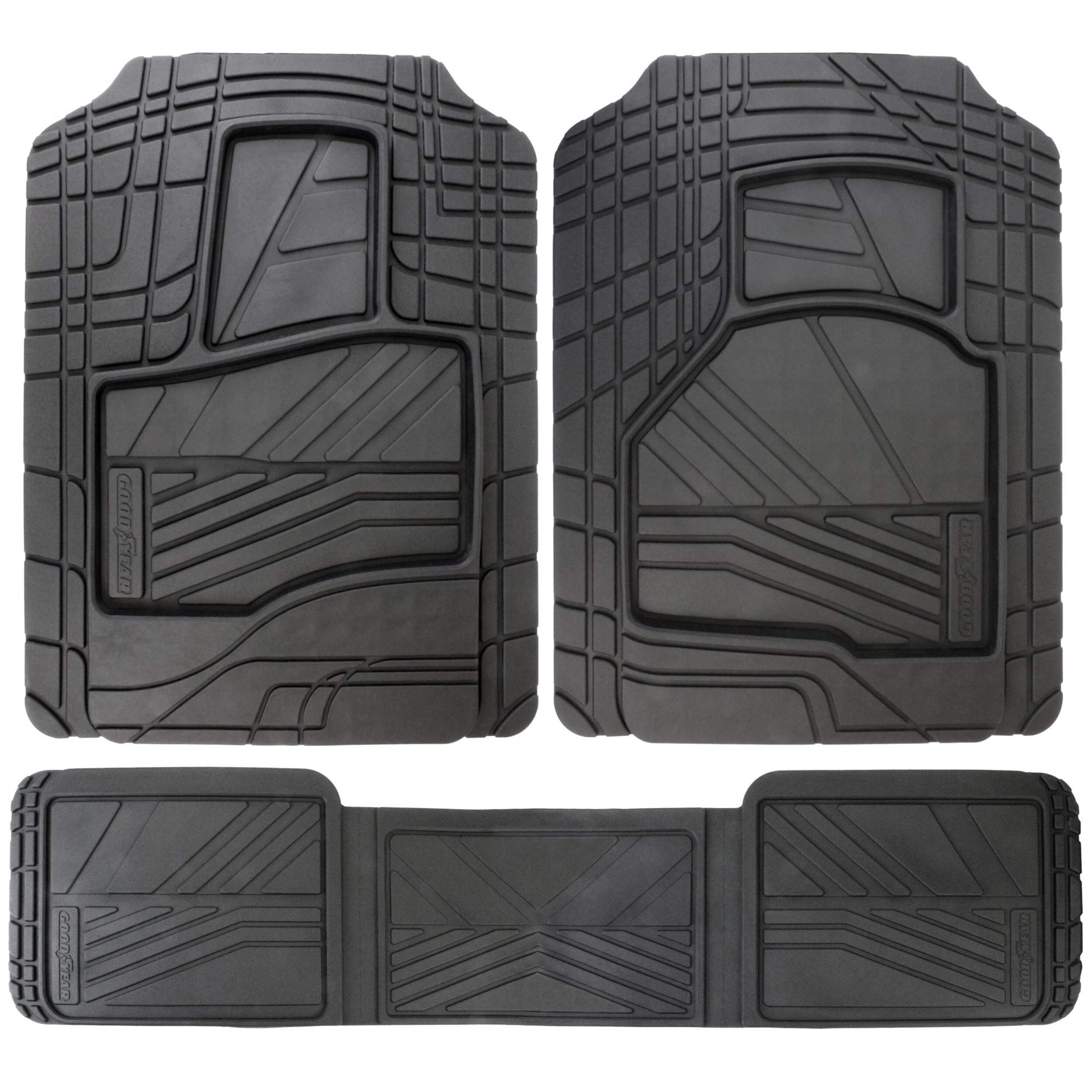 Goodyear Semi-Custom Car Floor Mats, Black, 5-pc Overhead_Flat
