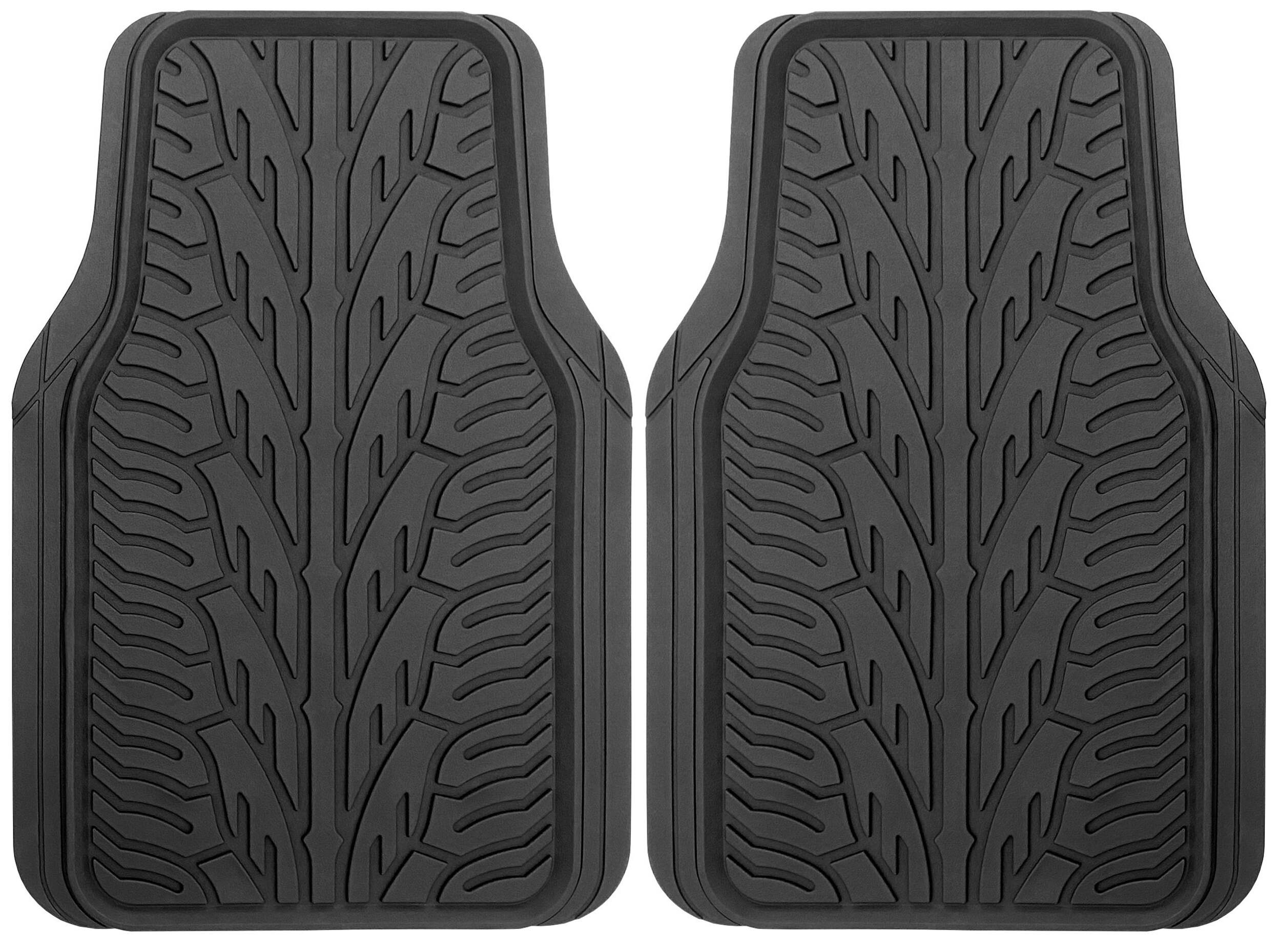 Tapis d'auto toutes saisons en caoutchouc à bande de roulement AutoTrends, noir, paq. 2 Overhead_Flat