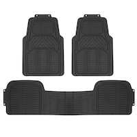 MotoMaster All-Season Car Floor Mats with Runner, Black, 3-pk