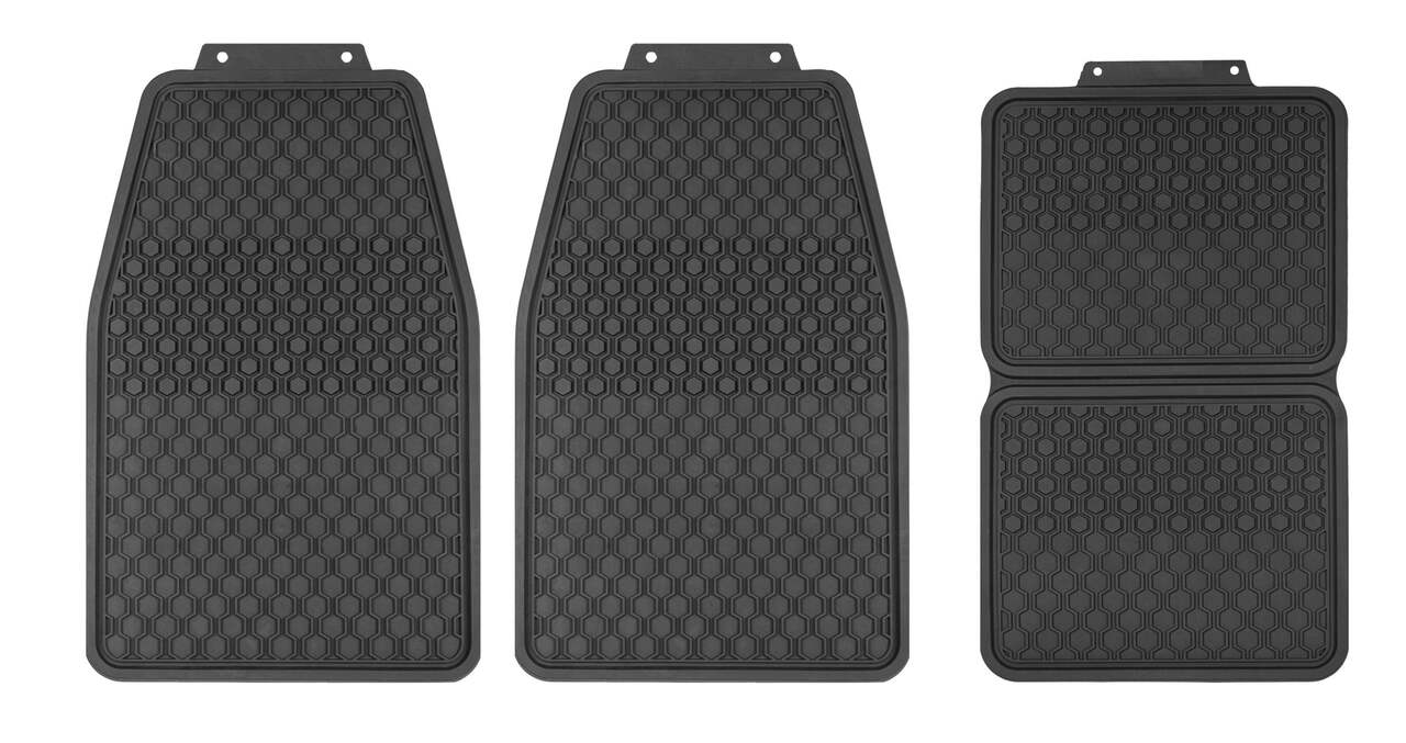 Motomaster Cushioned Rubber Mesh Mats, Black, 4-pk