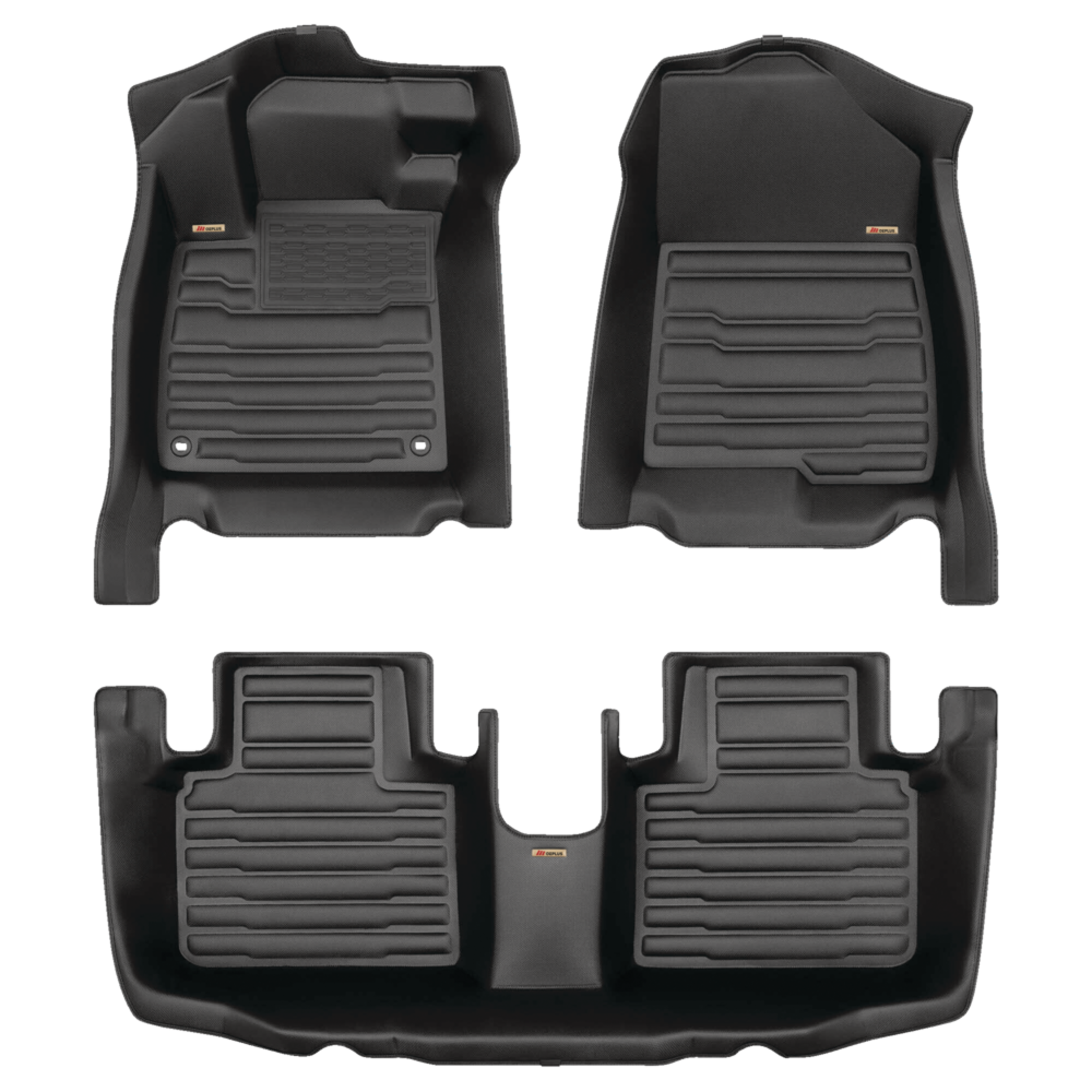 MotoMaster Kia Seltos Custom Floor Mat Kit, OEPLUS 2020-2024, 3-pc Overhead_Flat