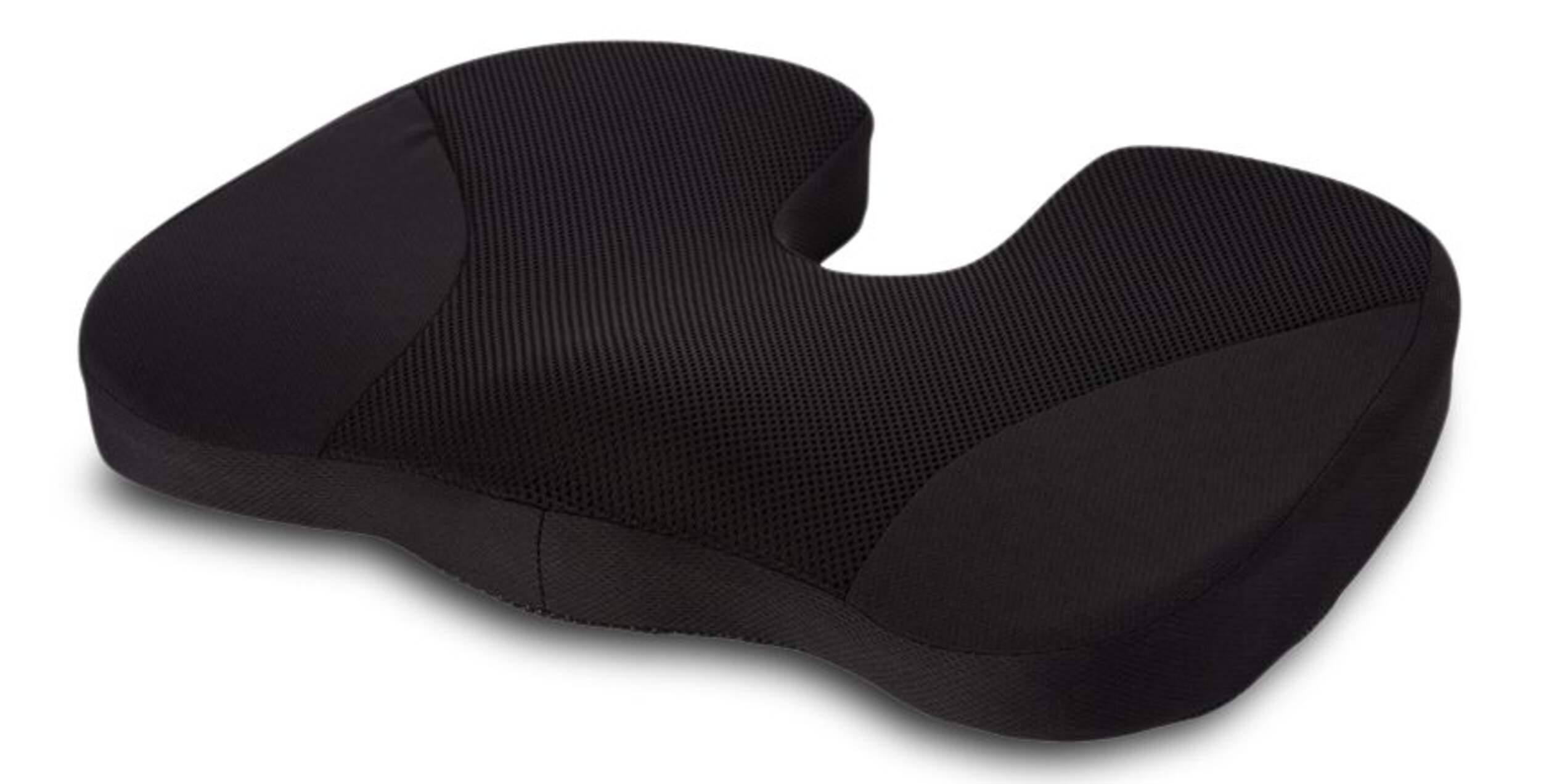 AutoTrends Gel Memory Foam Seat Cushion, Black Front_Angled_Left