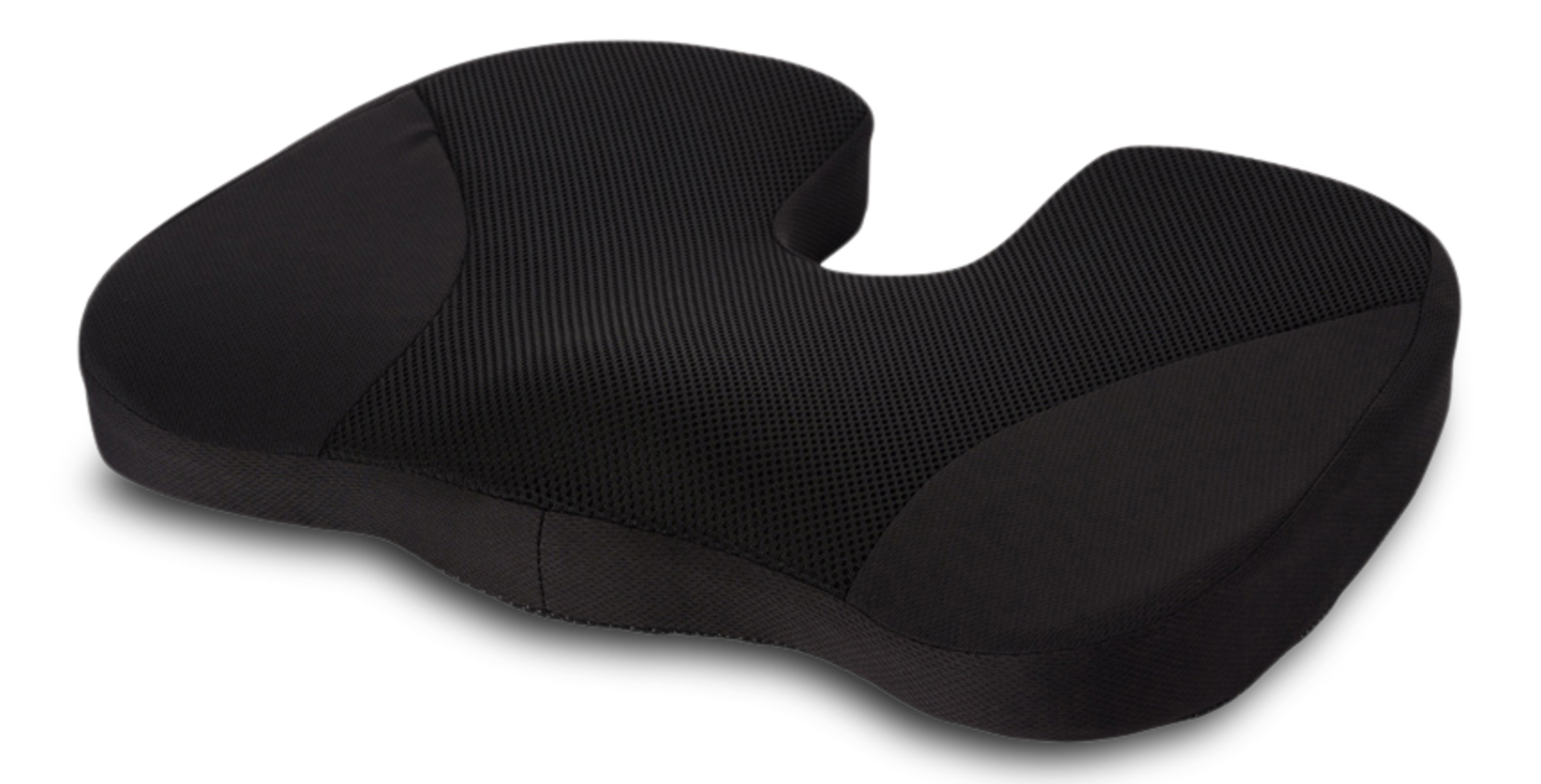 AutoTrends Gel Memory Foam Seat Cushion, Black Front_Angled_Left
